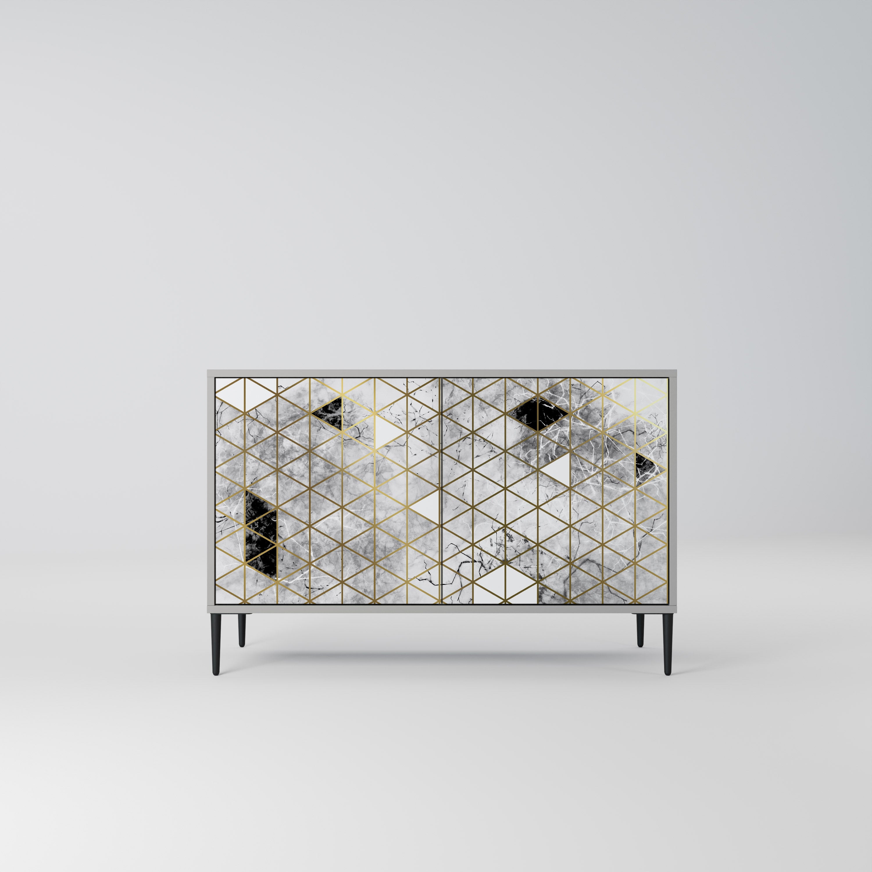 ASHEN ARIA 2-Door Sideboard in Grey Finish