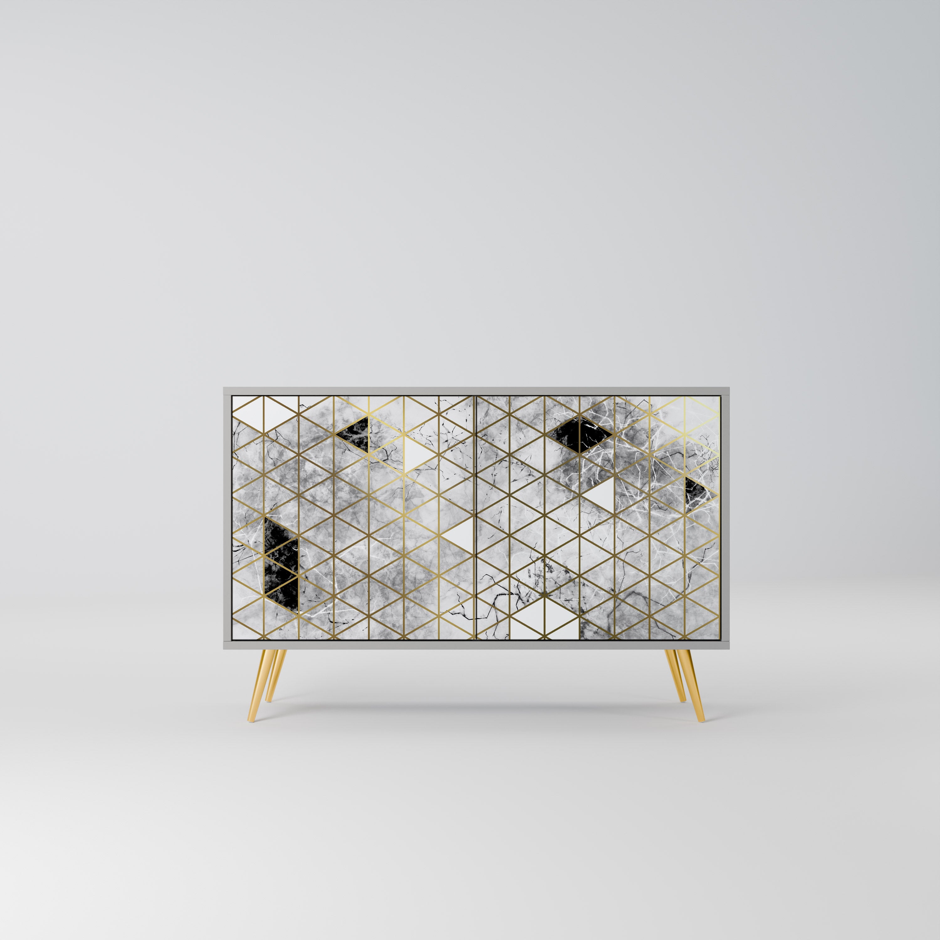 ASHEN ARIA 2-Door Sideboard in Grey Finish