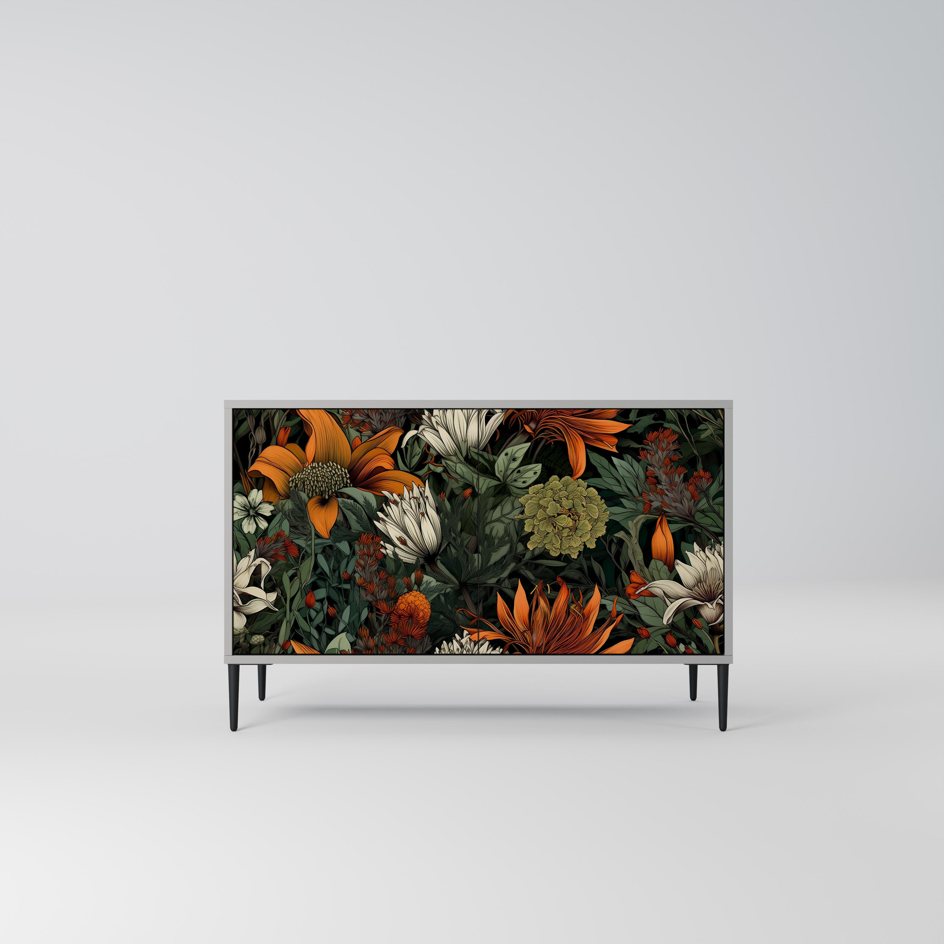 Aparador de 2 puertas MIDNIGHT SPROUT con acabado gris