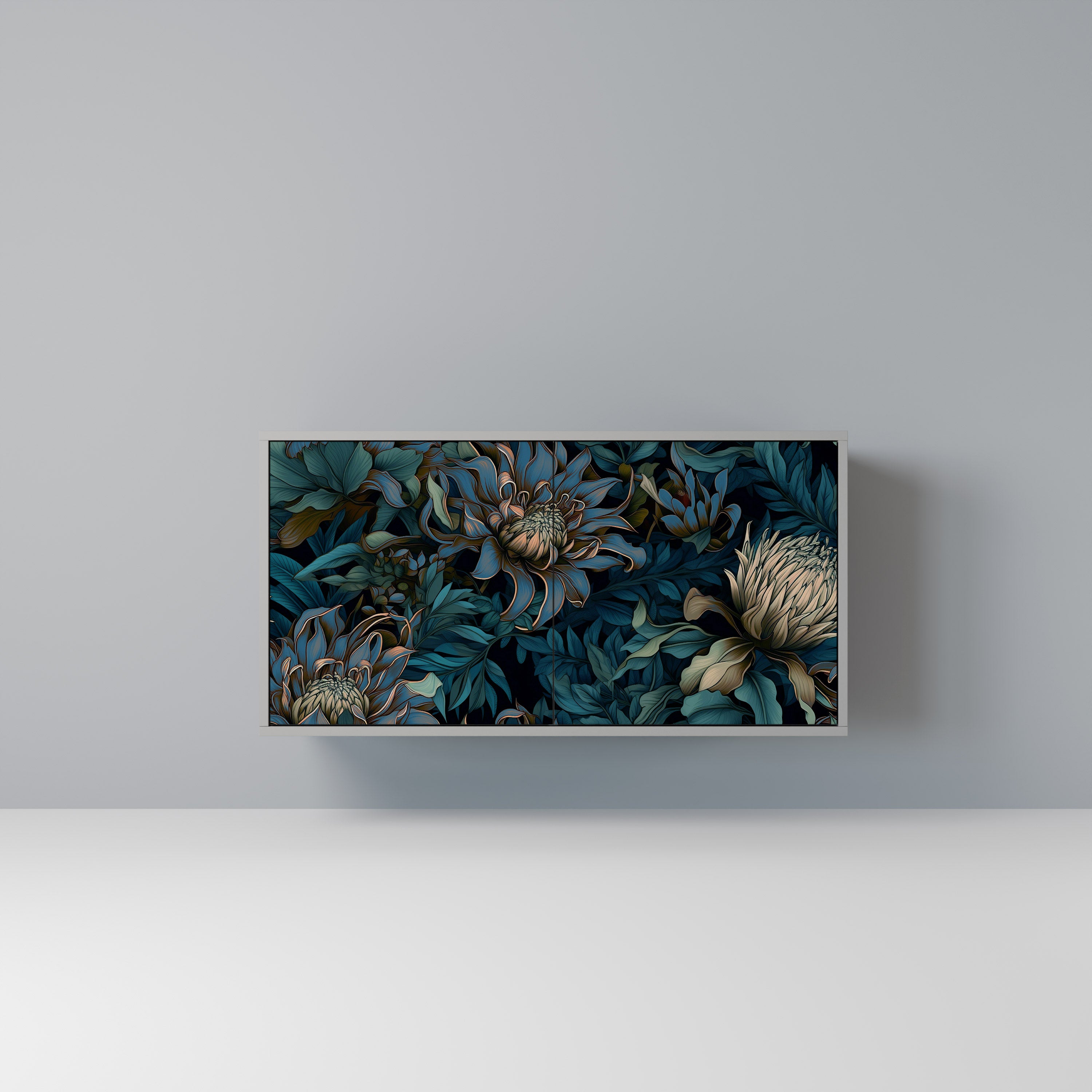 Aparador de 2 puertas TWILIGHT BLOOM en acabado gris