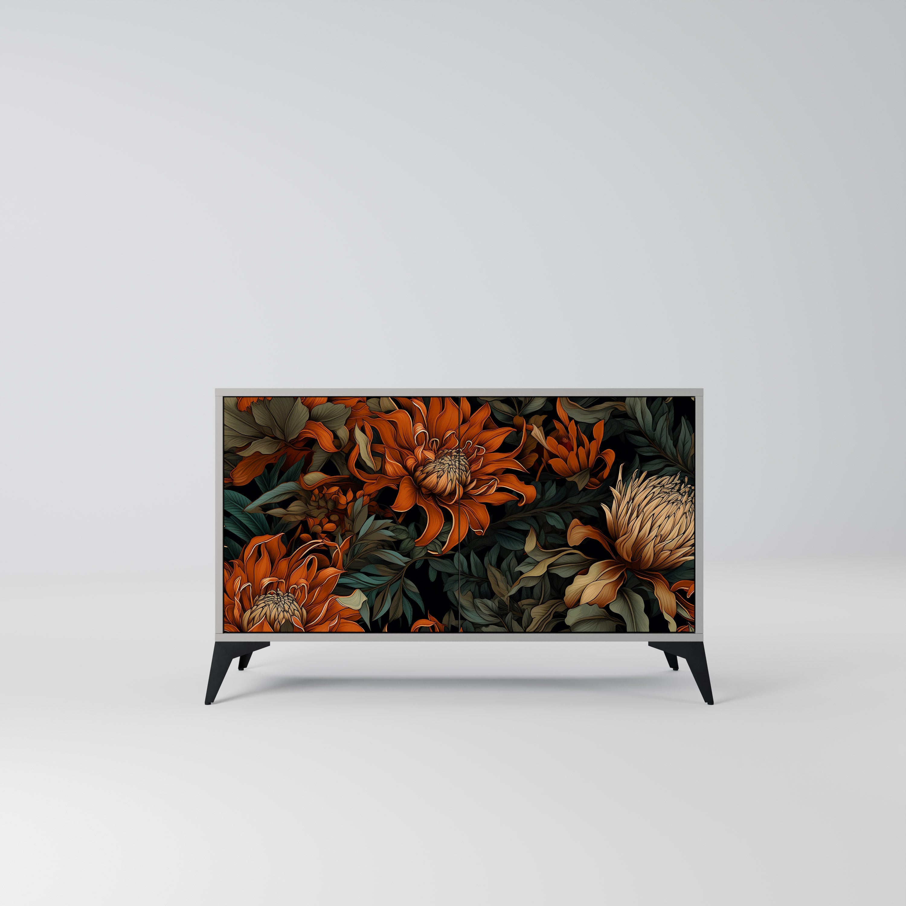 Aparador de 2 puertas DAWN BLOOM en acabado gris