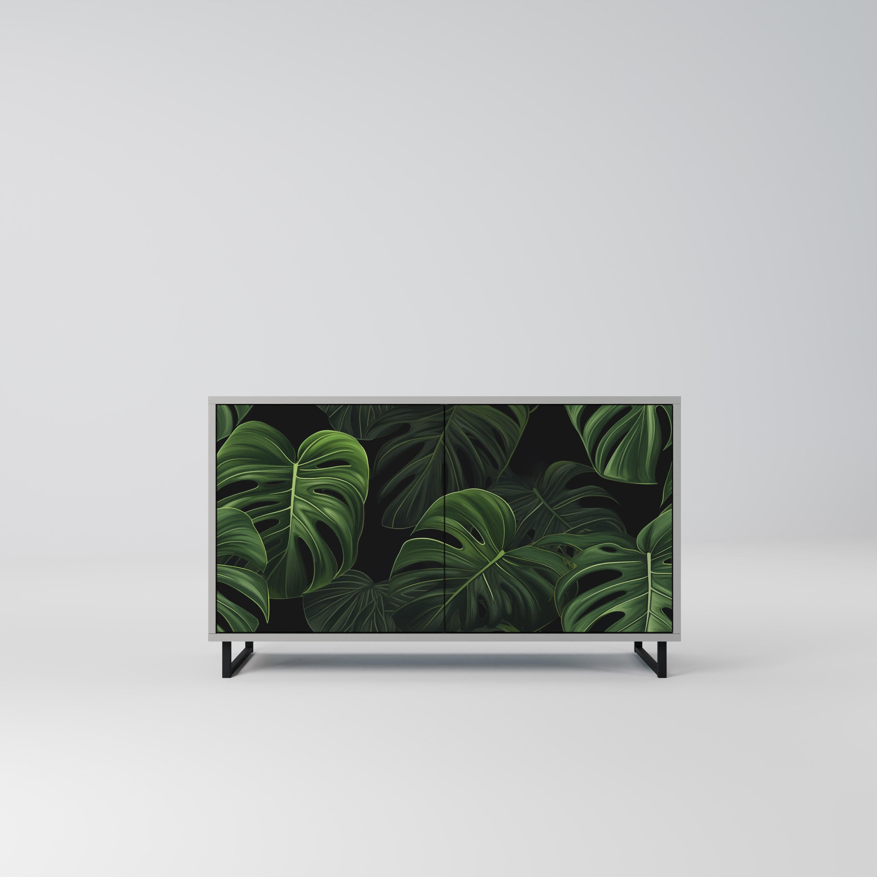 Aparador INFINITE MONSTERA de 2 puertas en acabado gris