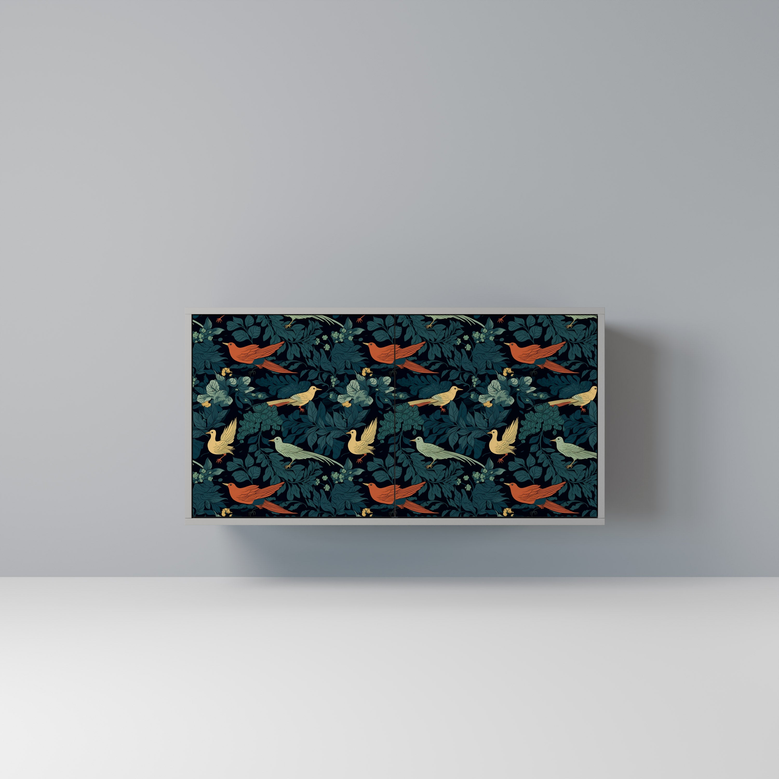 Aparador de 2 puertas FOWL ORNAMENT en acabado gris