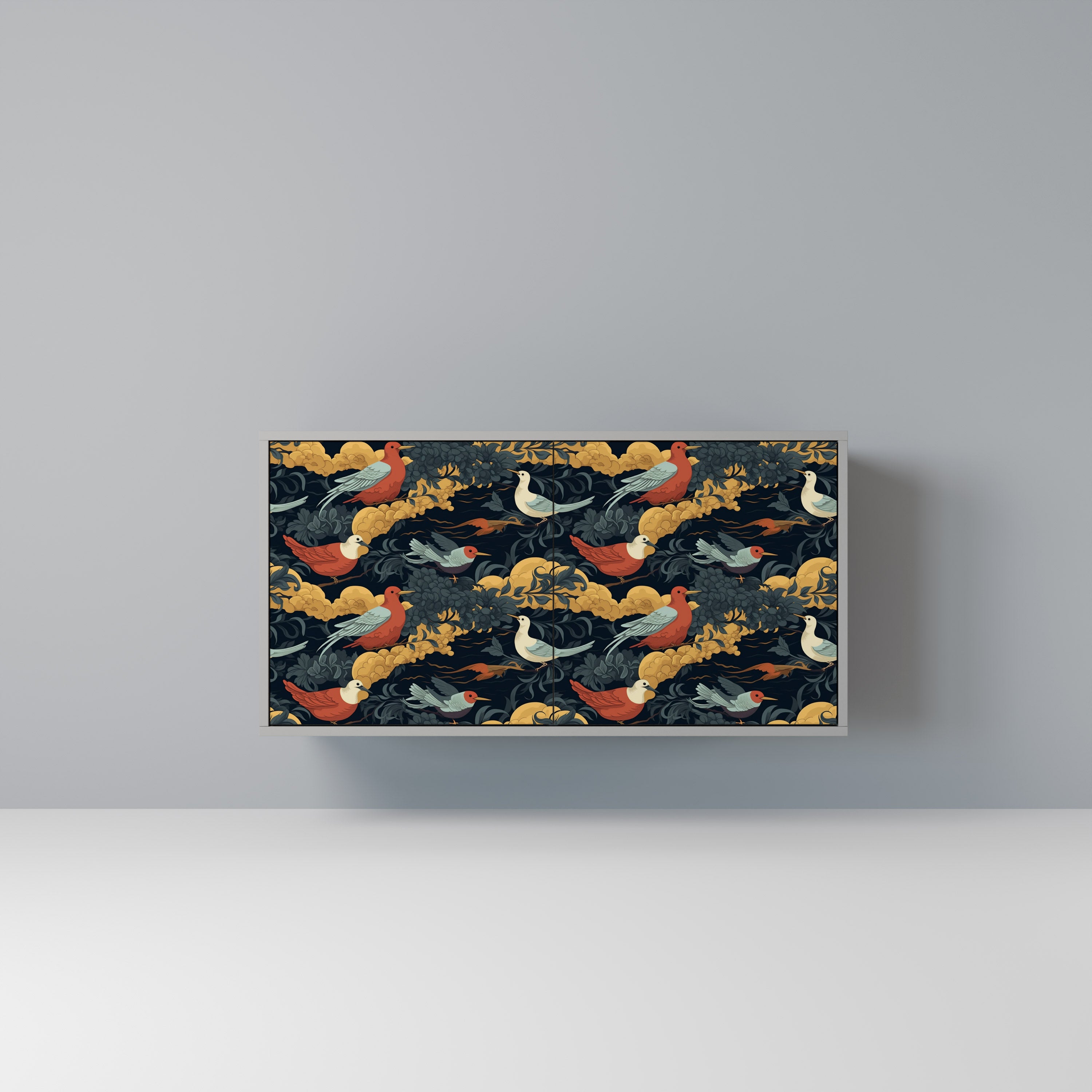 Aparador de 2 puertas FOWLY DAZE en acabado gris