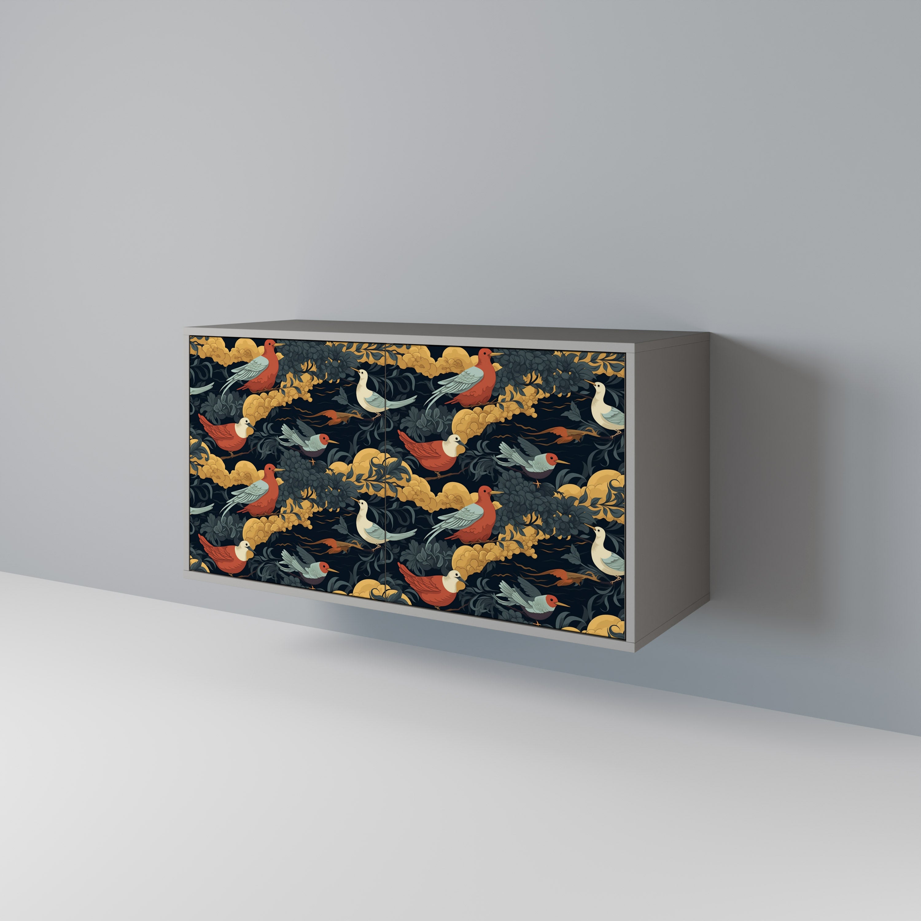 Aparador de 2 puertas FOWLY DAZE en acabado gris