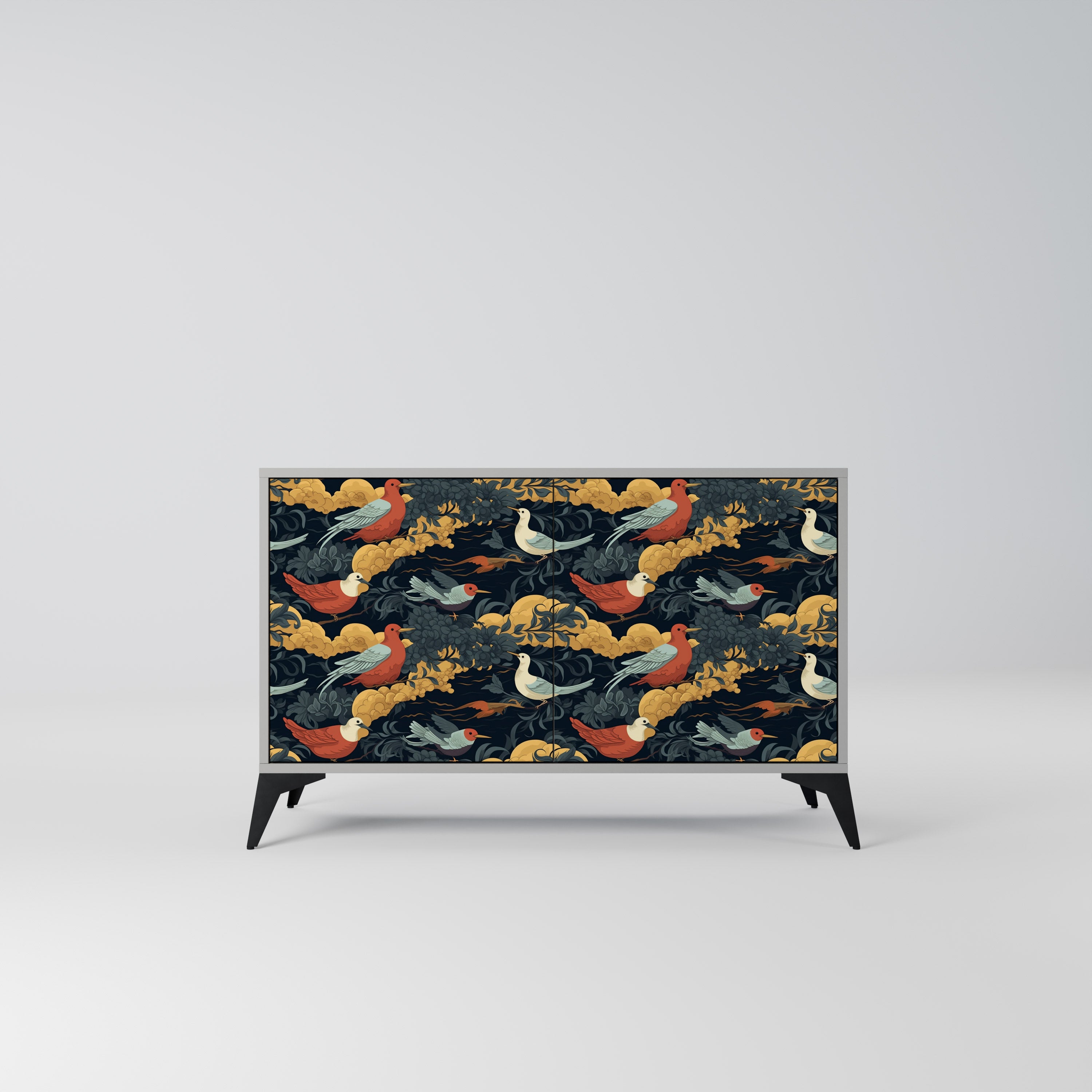 Aparador de 2 puertas FOWLY DAZE en acabado gris