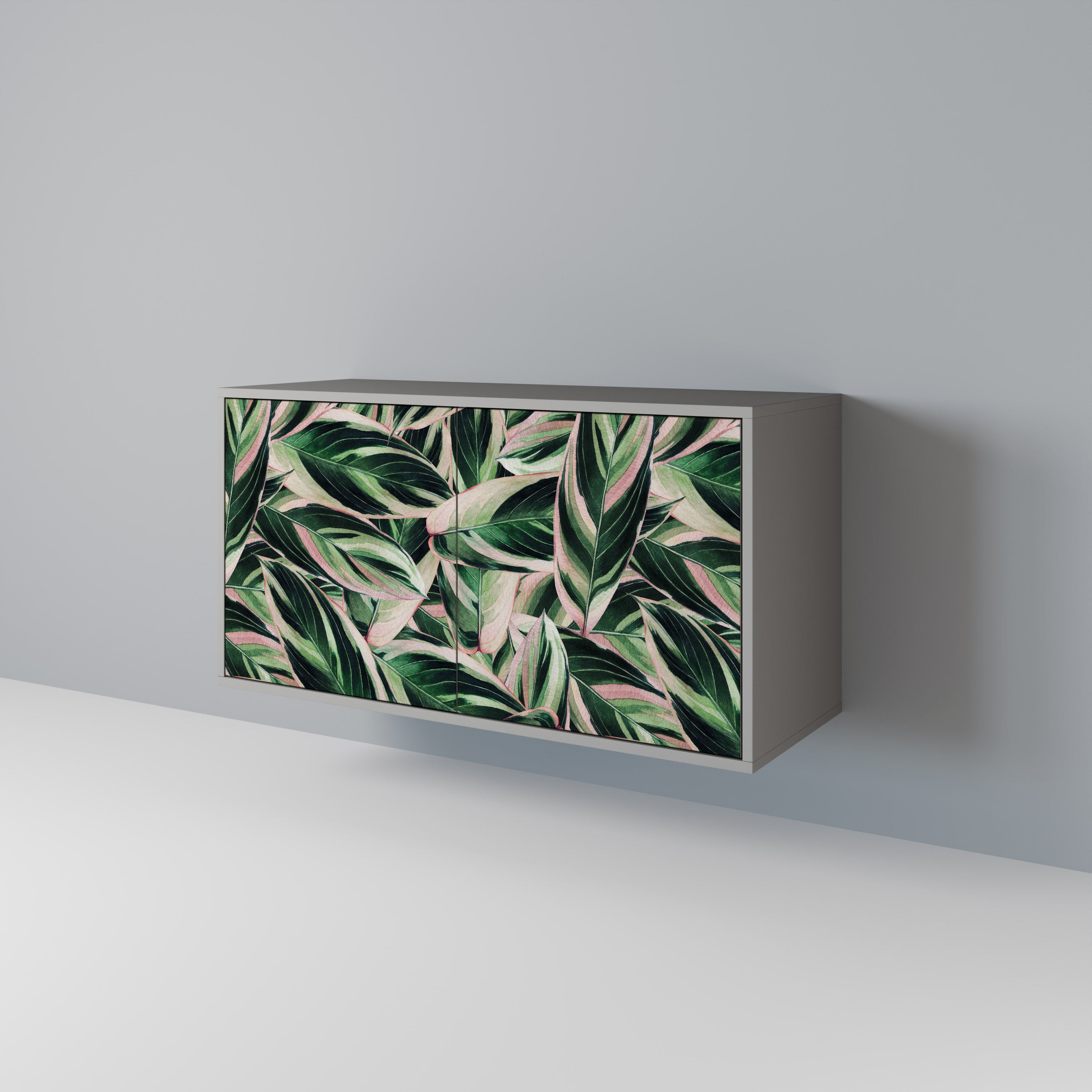 Aparador EERIE STROMANTHE de 2 puertas con acabado gris