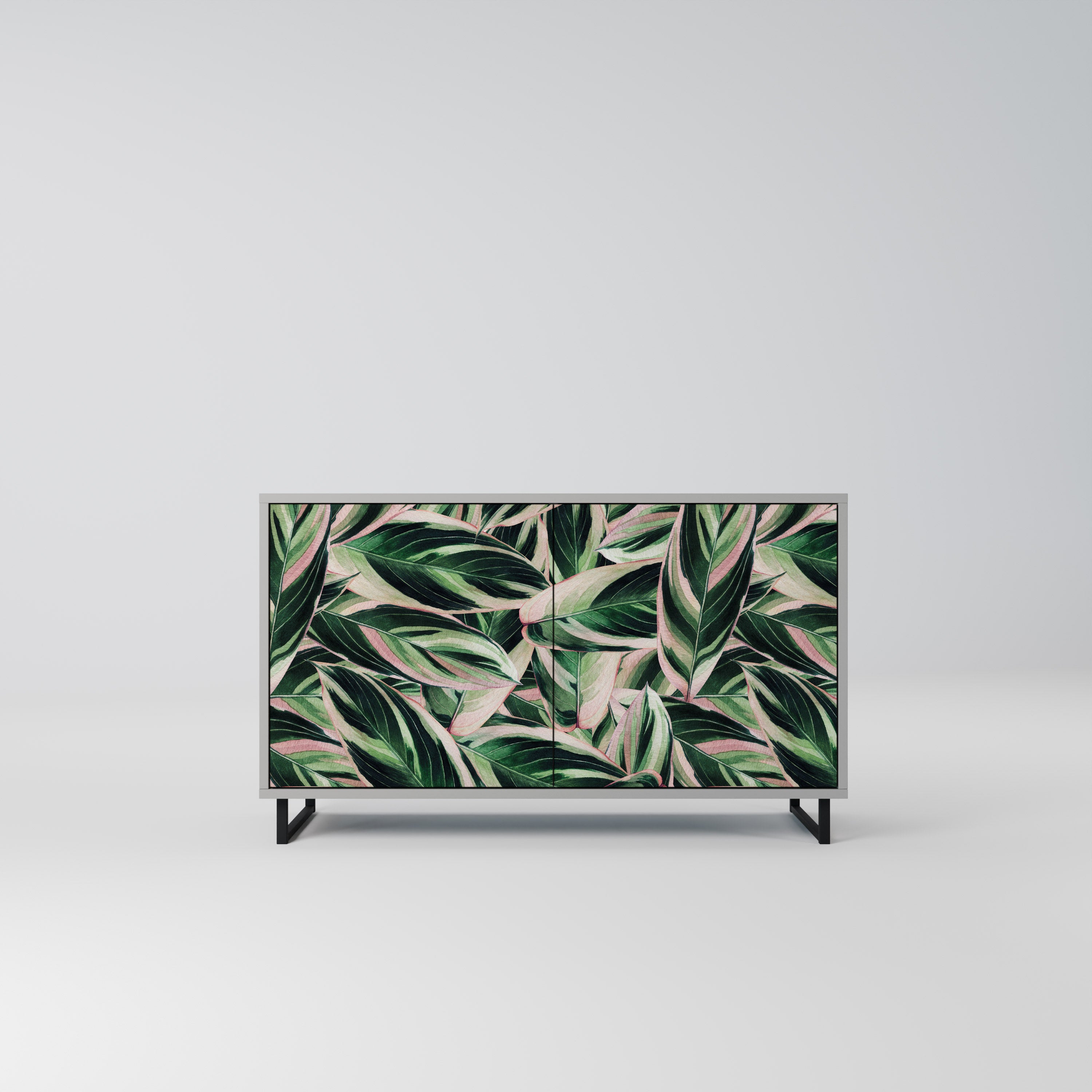 Aparador EERIE STROMANTHE de 2 puertas con acabado gris