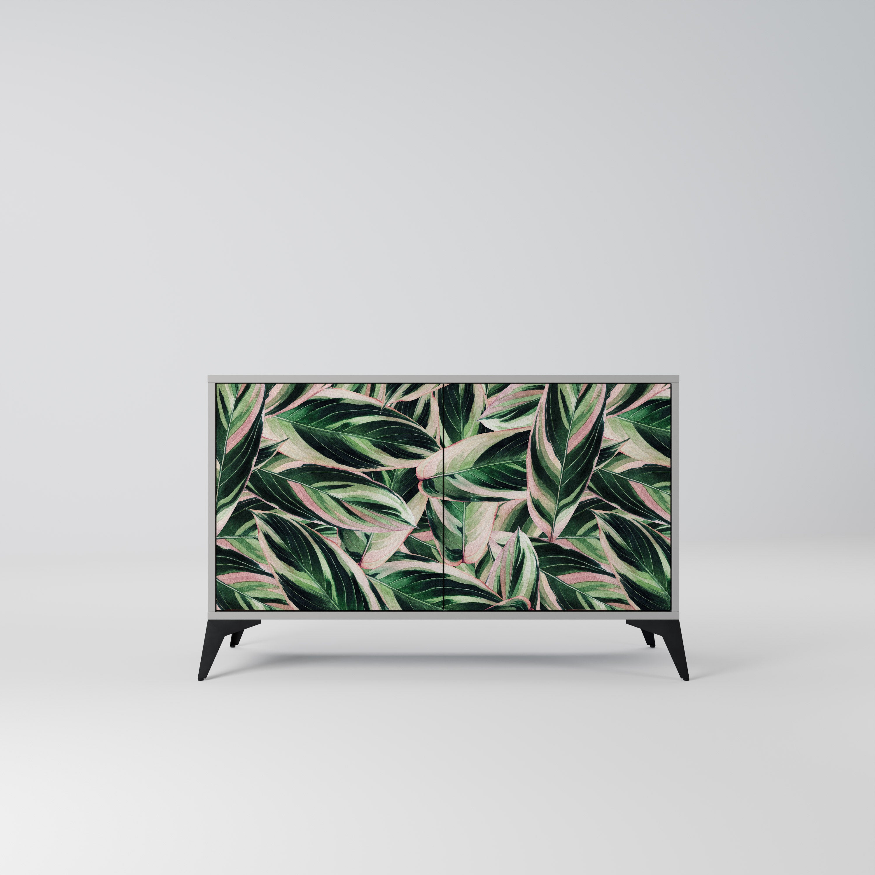 Aparador EERIE STROMANTHE de 2 puertas con acabado gris