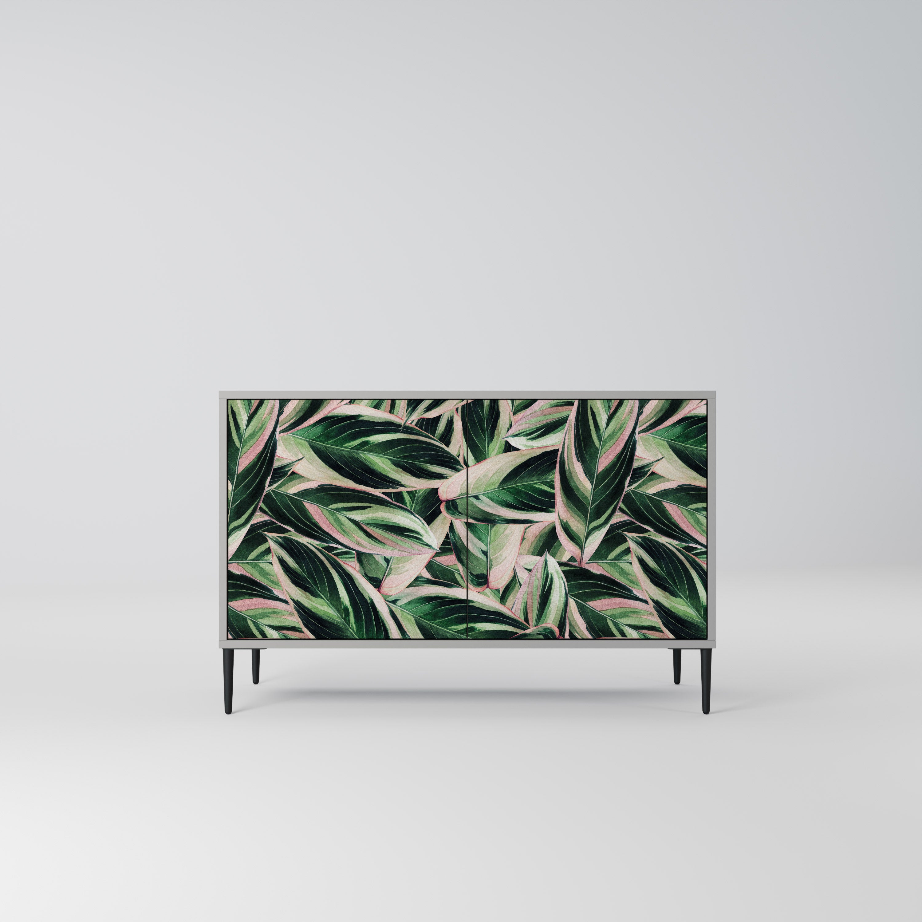 Aparador EERIE STROMANTHE de 2 puertas con acabado gris