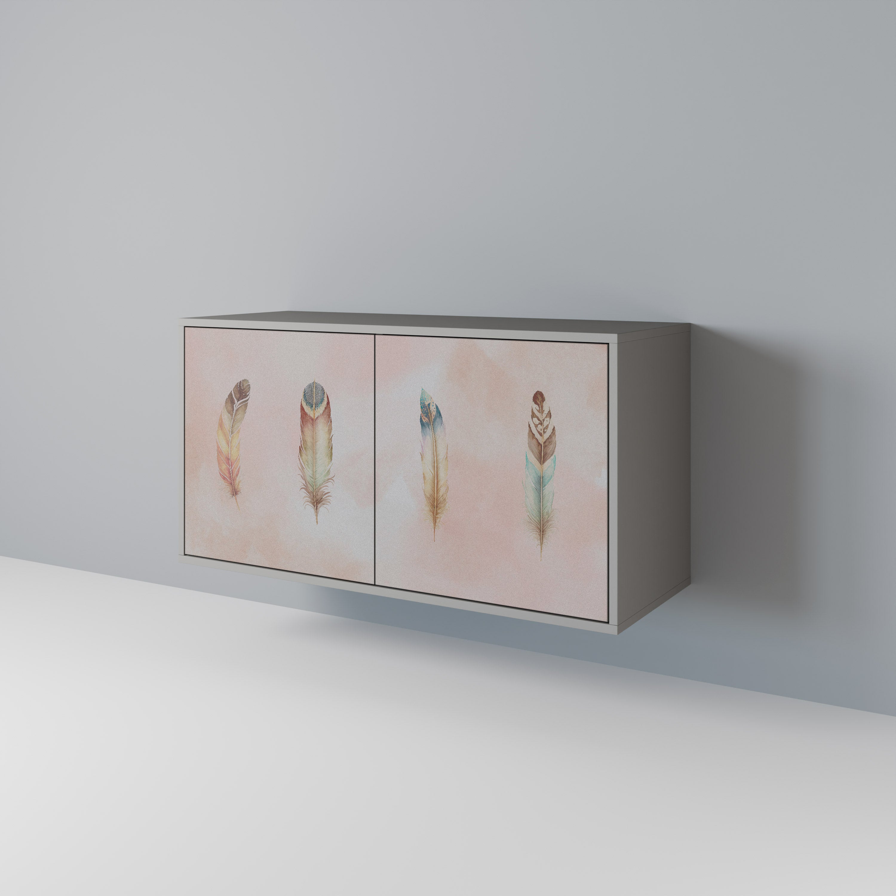 Aparador de 2 puertas THE DELIQUESCE en acabado gris