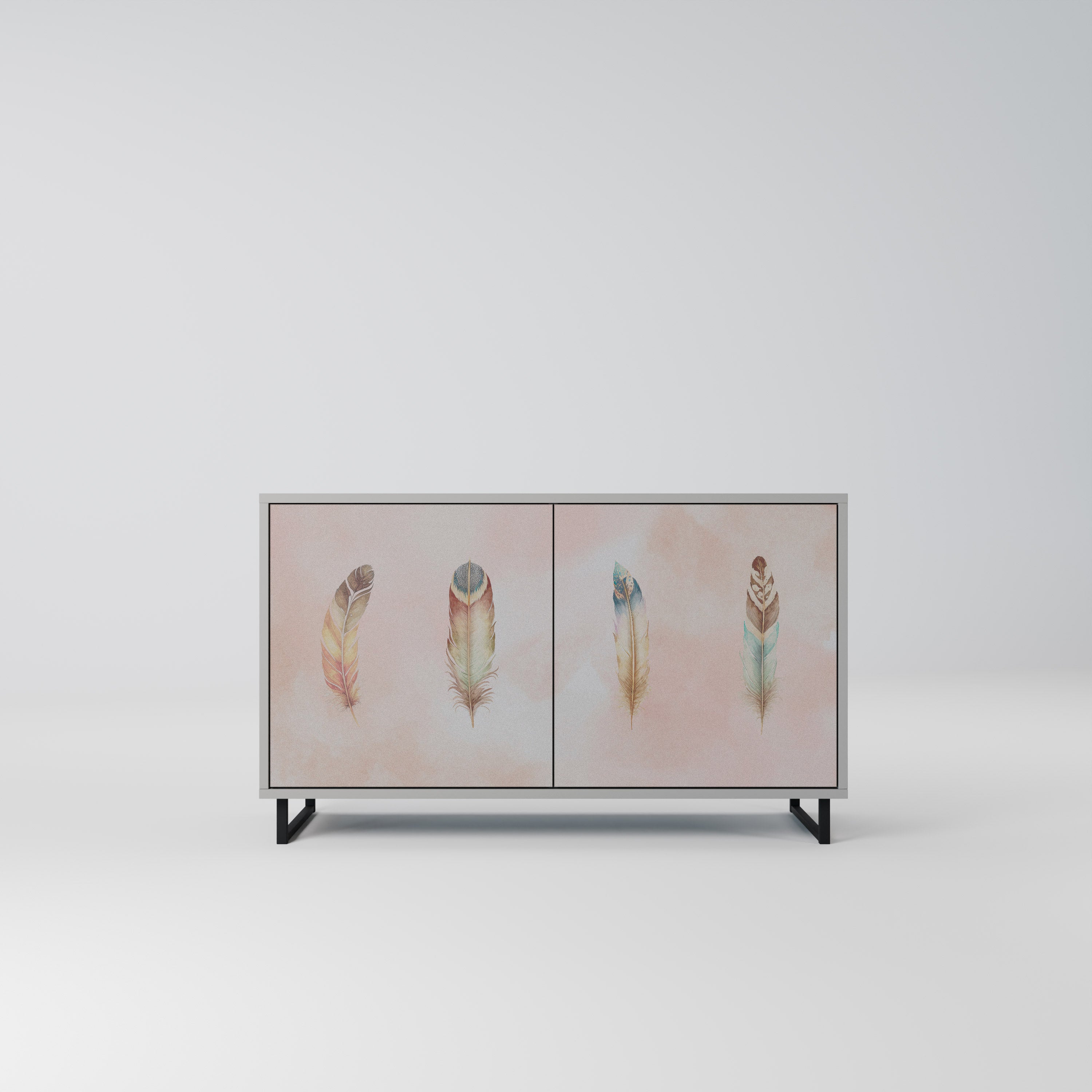 Aparador de 2 puertas THE DELIQUESCE en acabado gris