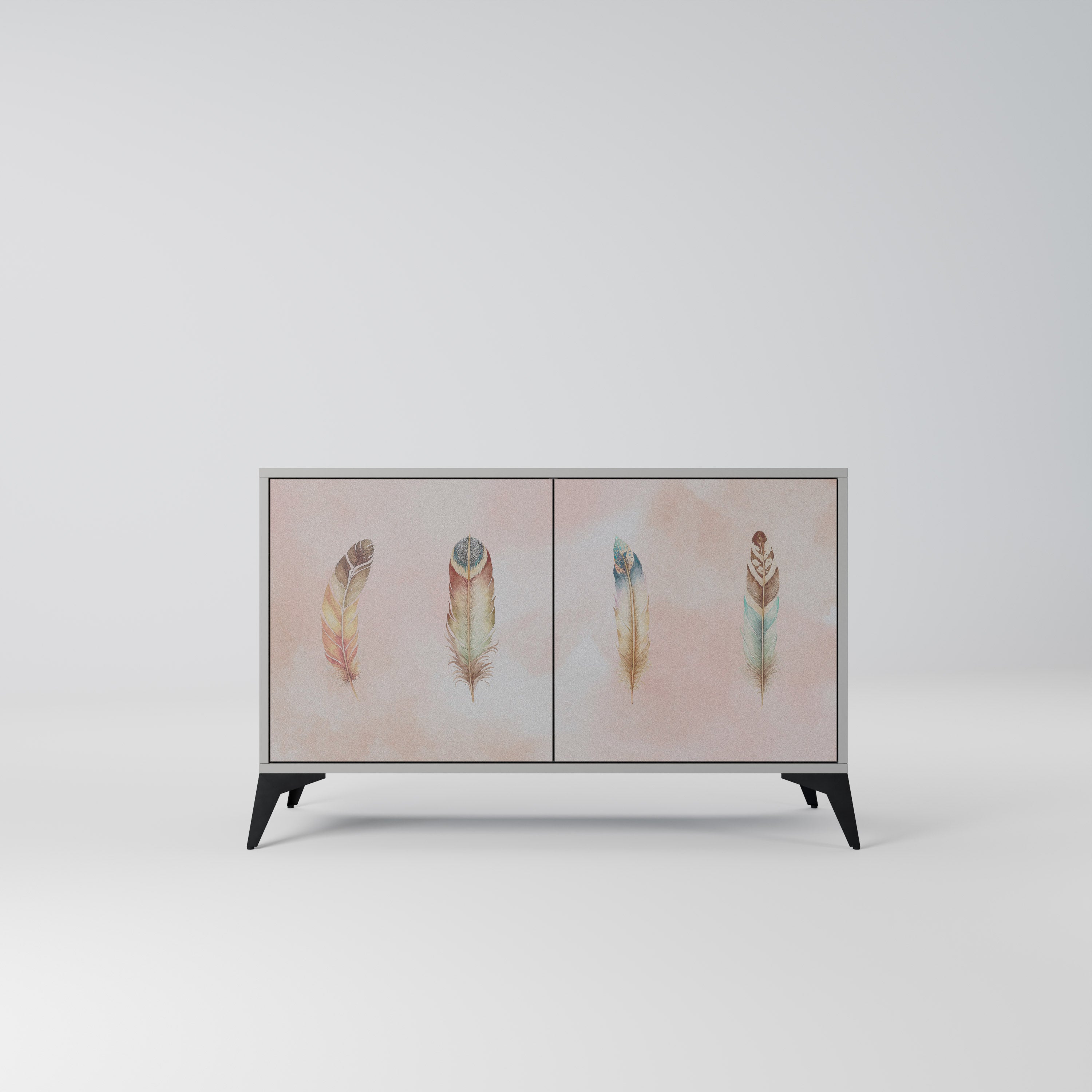 Aparador de 2 puertas THE DELIQUESCE en acabado gris