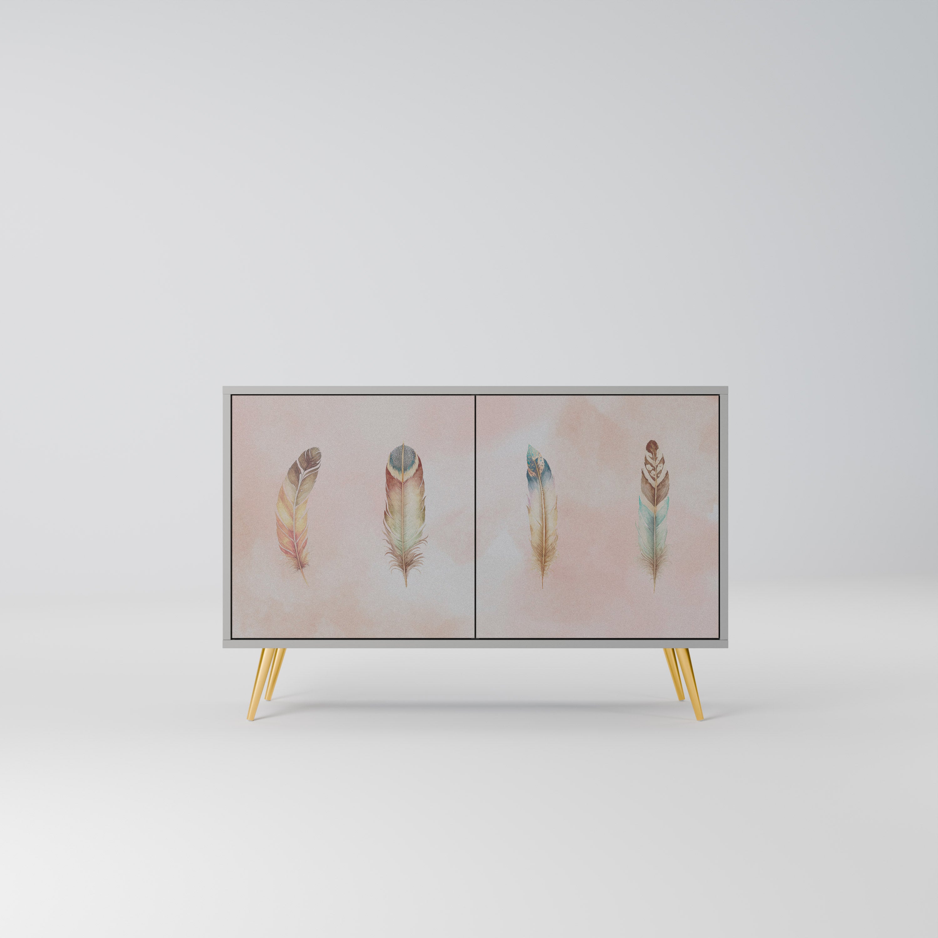 Aparador de 2 puertas THE DELIQUESCE en acabado gris