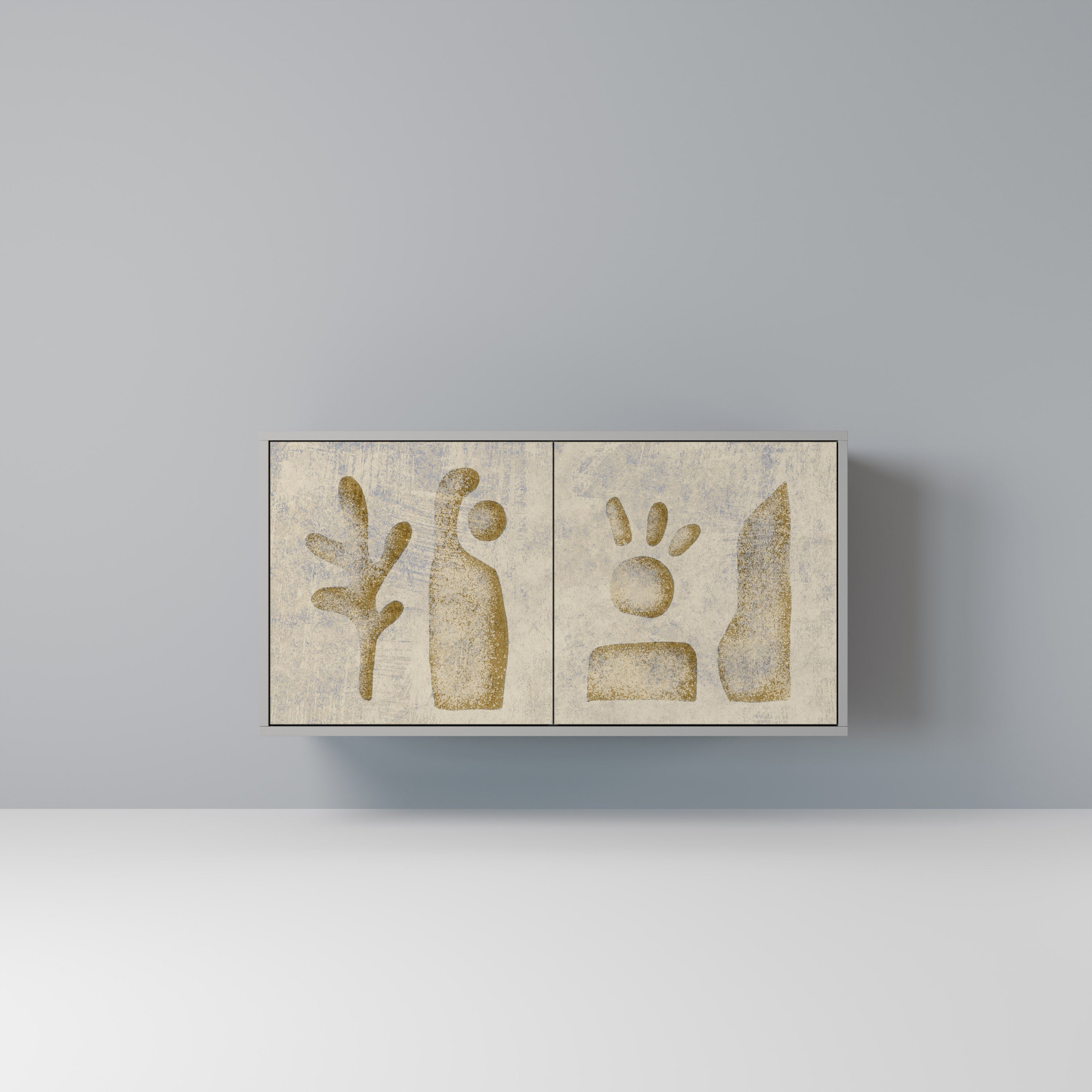 Aparador de 2 puertas SAND SCULPTURES en acabado gris