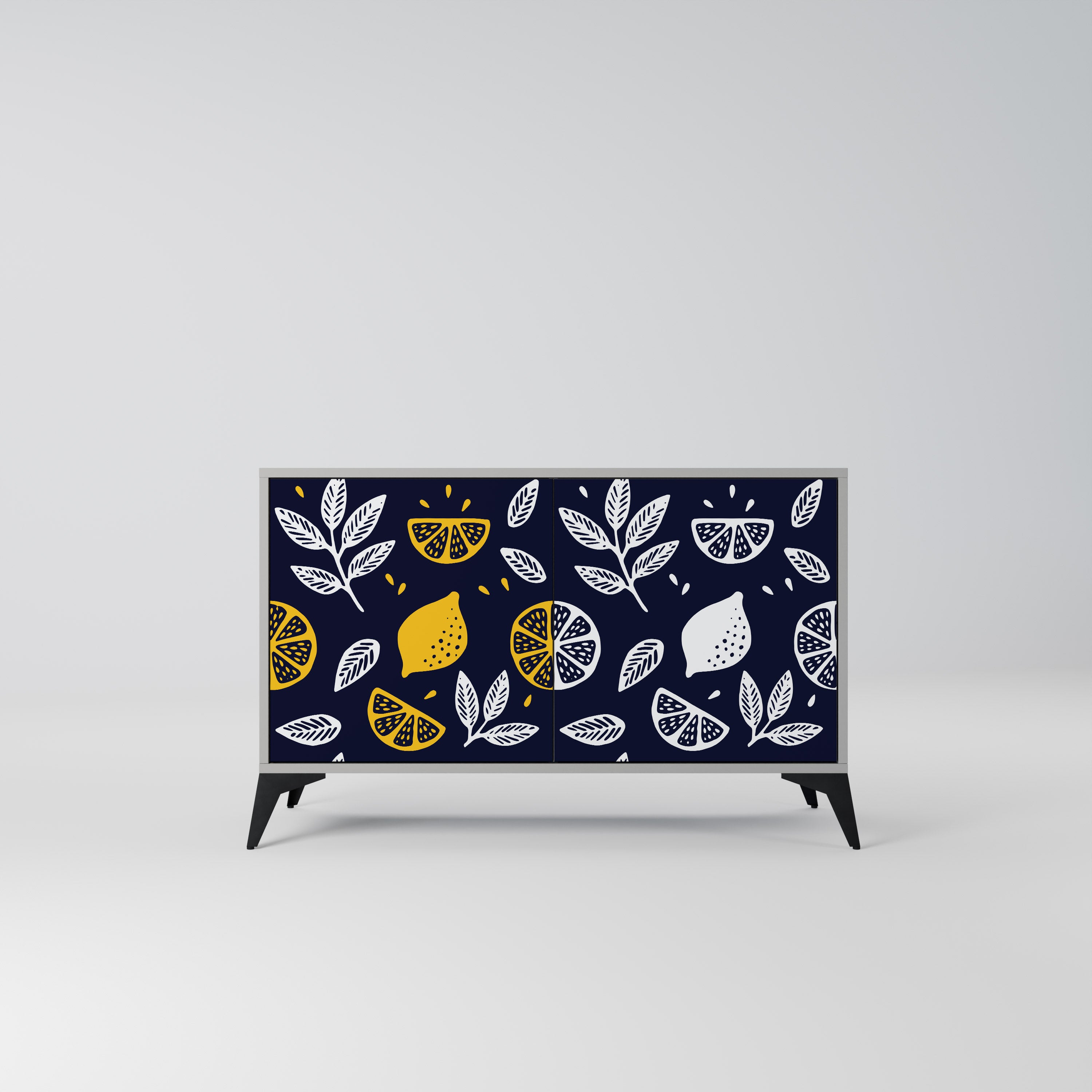 Aparador de 2 puertas CITRUS BLACK AND WHITE en acabado gris