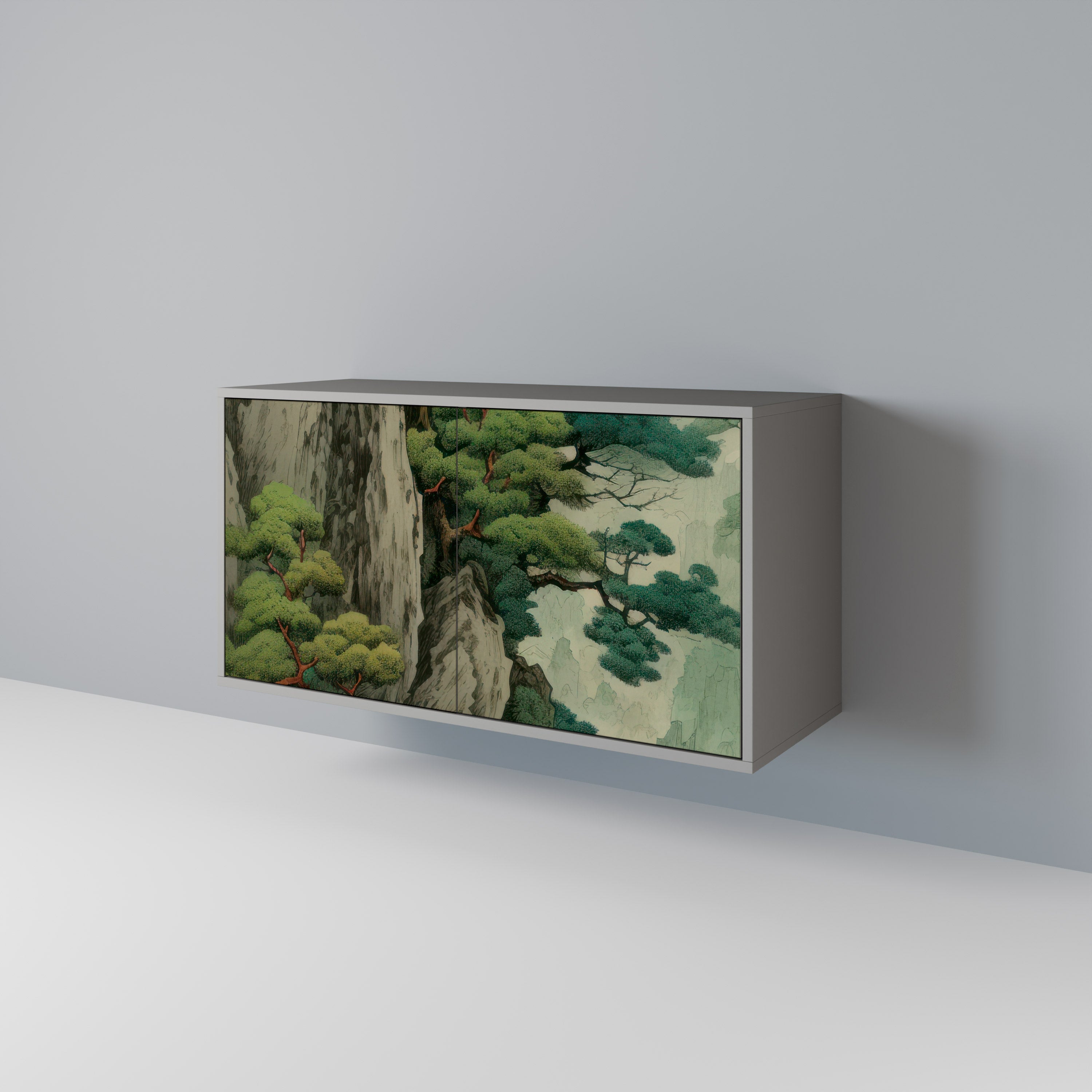 Aparador VERDURE ABYSS de 2 puertas en acabado gris