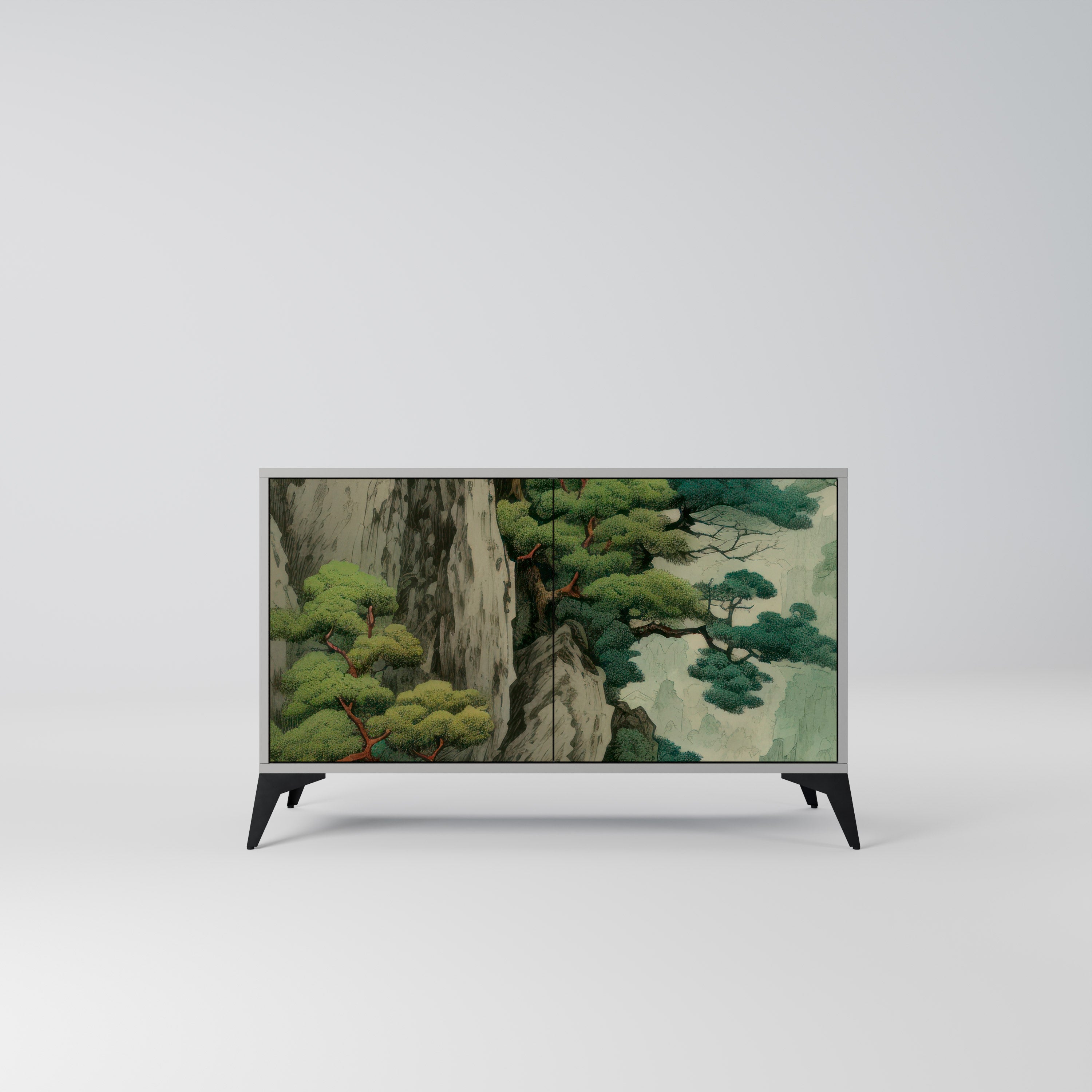 Aparador VERDURE ABYSS de 2 puertas en acabado gris