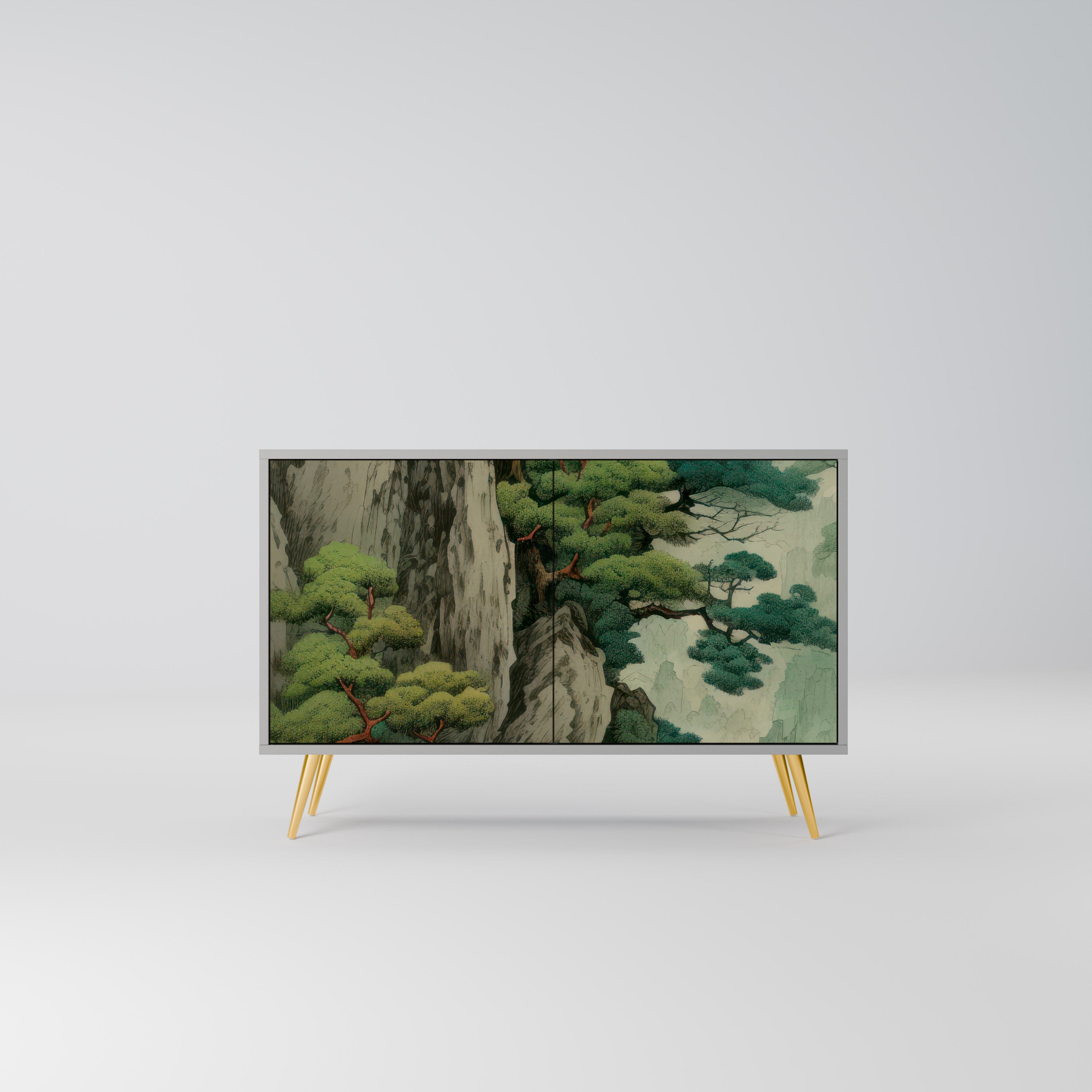 Aparador VERDURE ABYSS de 2 puertas en acabado gris