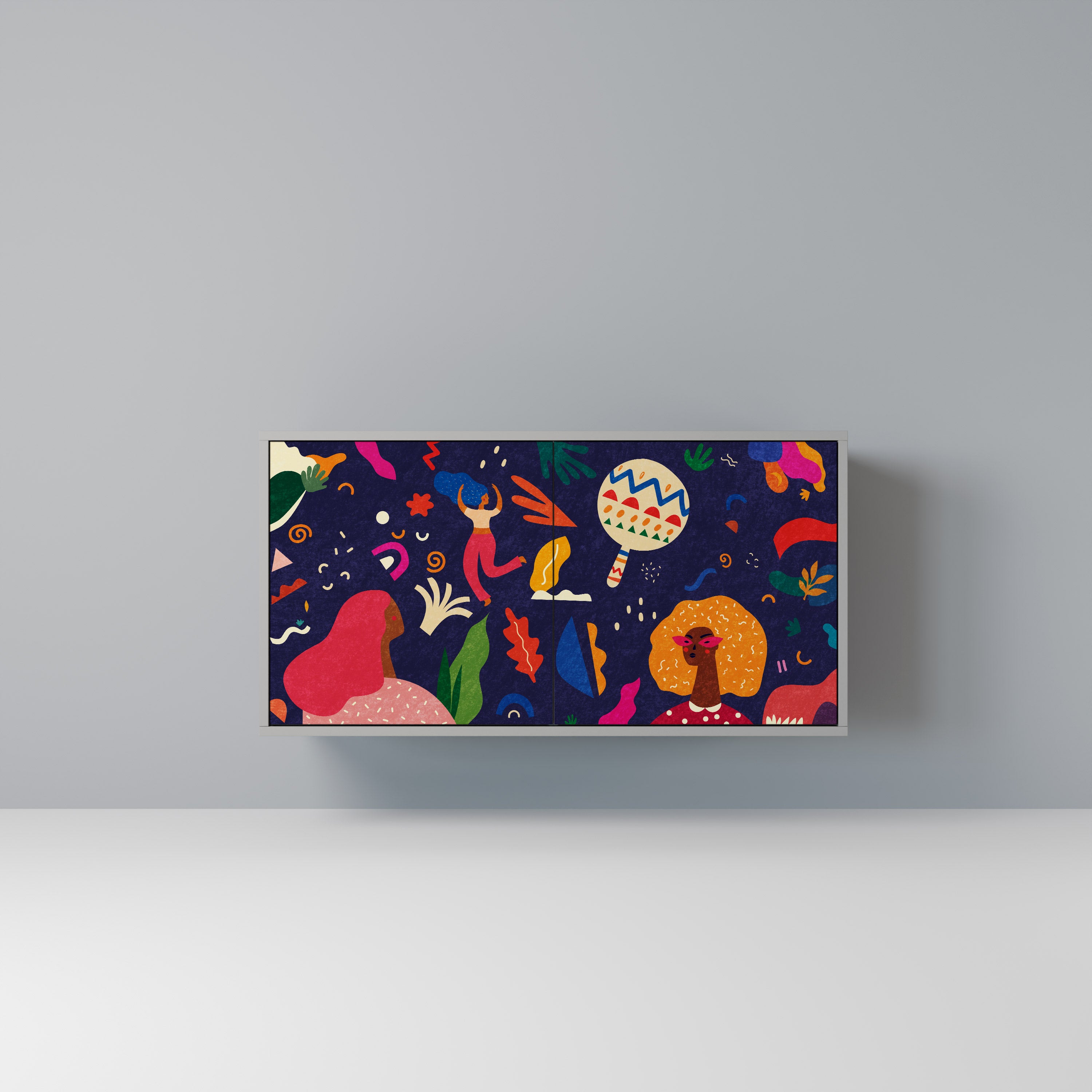 Aparador de 2 puertas PLACERES FESTIVOS en acabado gris