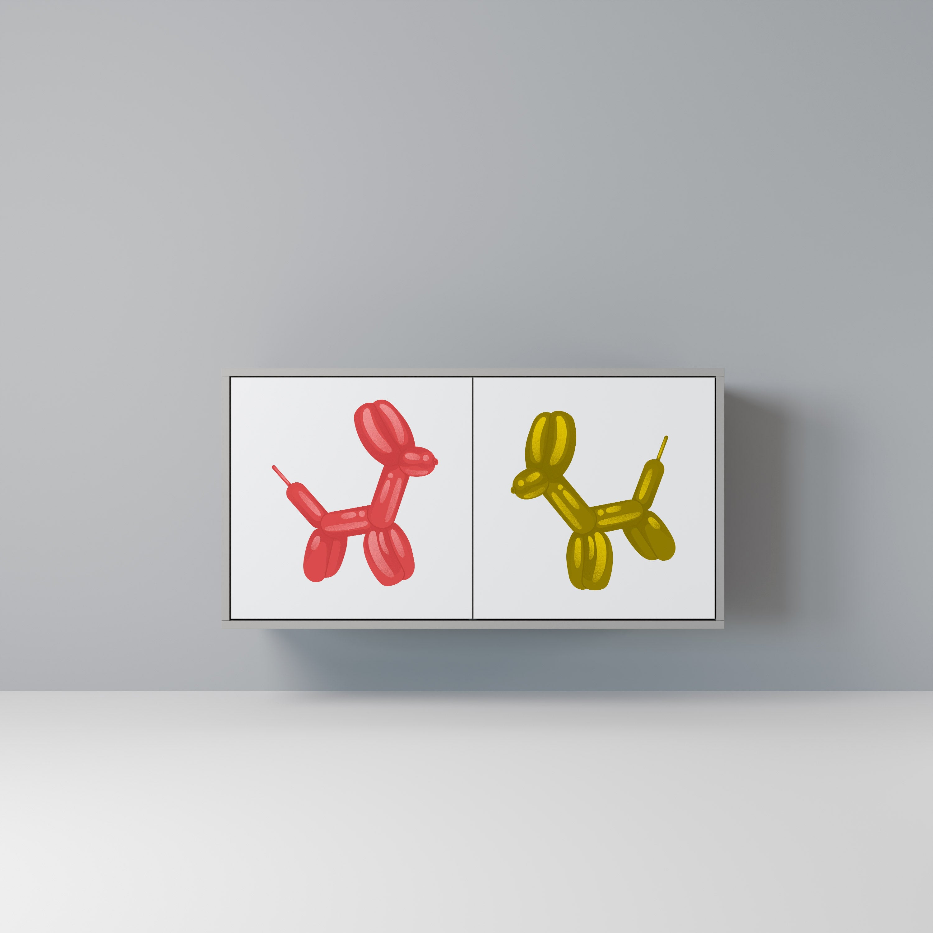 Aparador de 2 puertas CHILDHOOD MEMORY en acabado gris