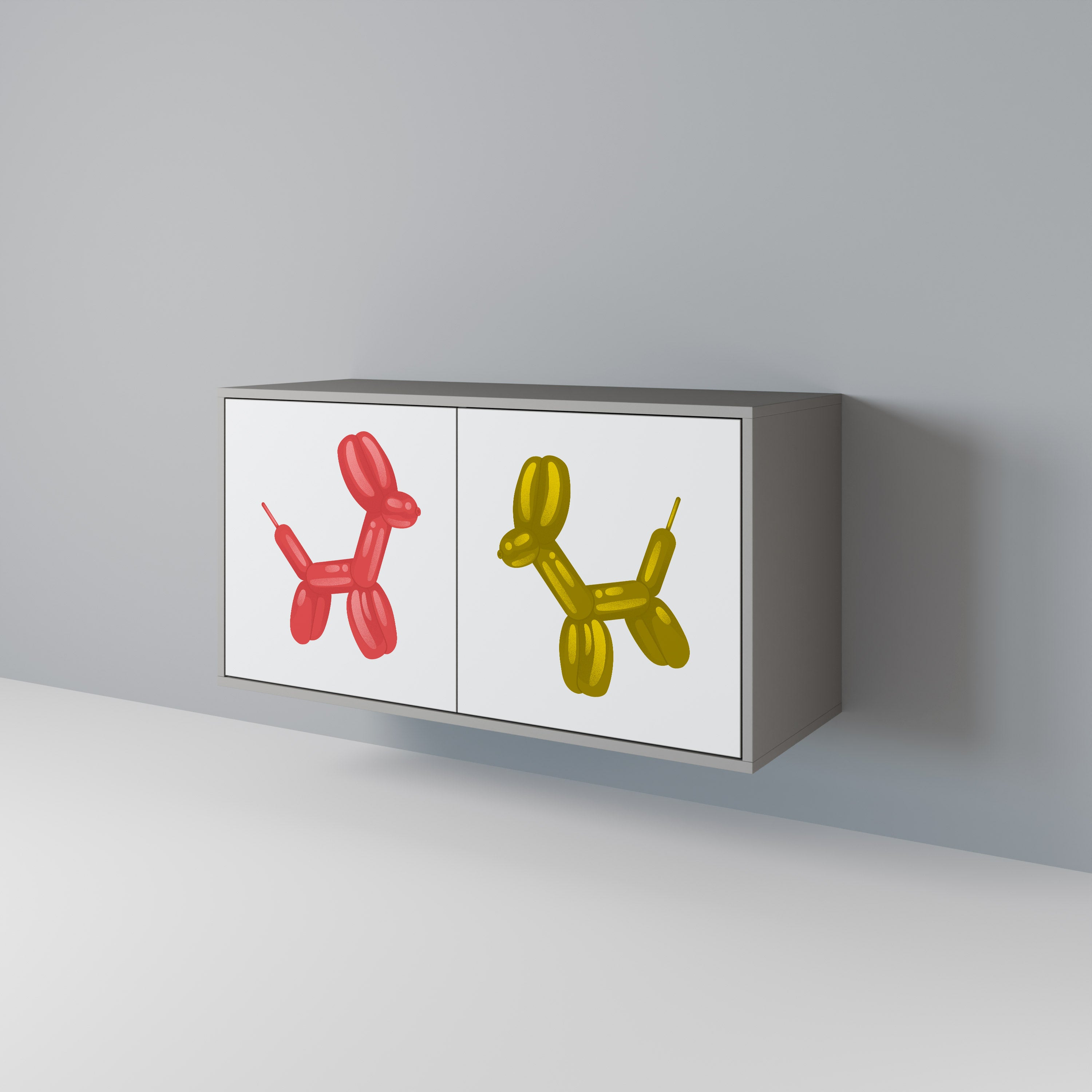 Aparador de 2 puertas CHILDHOOD MEMORY en acabado gris