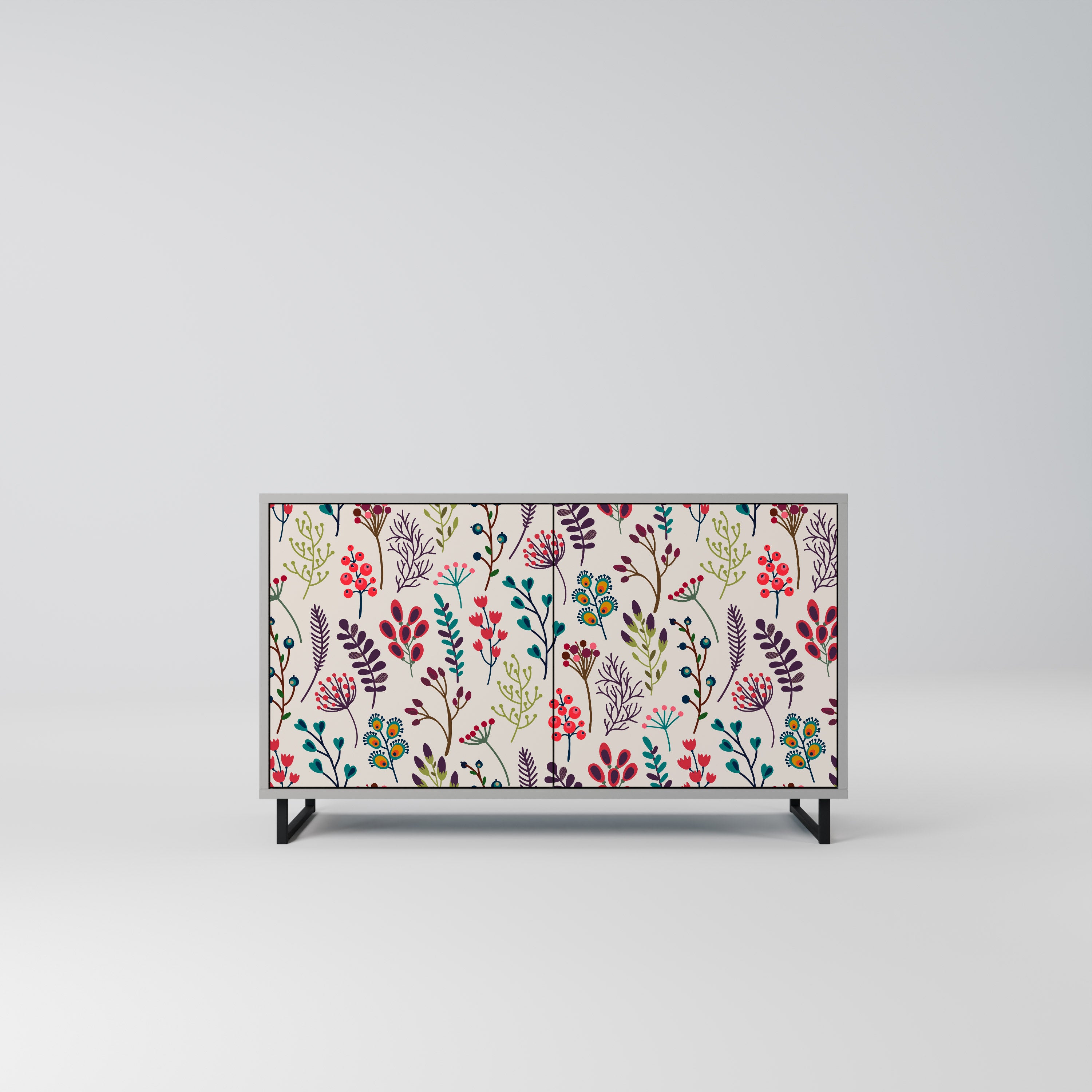 Aparador de 2 puertas AUTUMN SUNDRIES en acabado gris