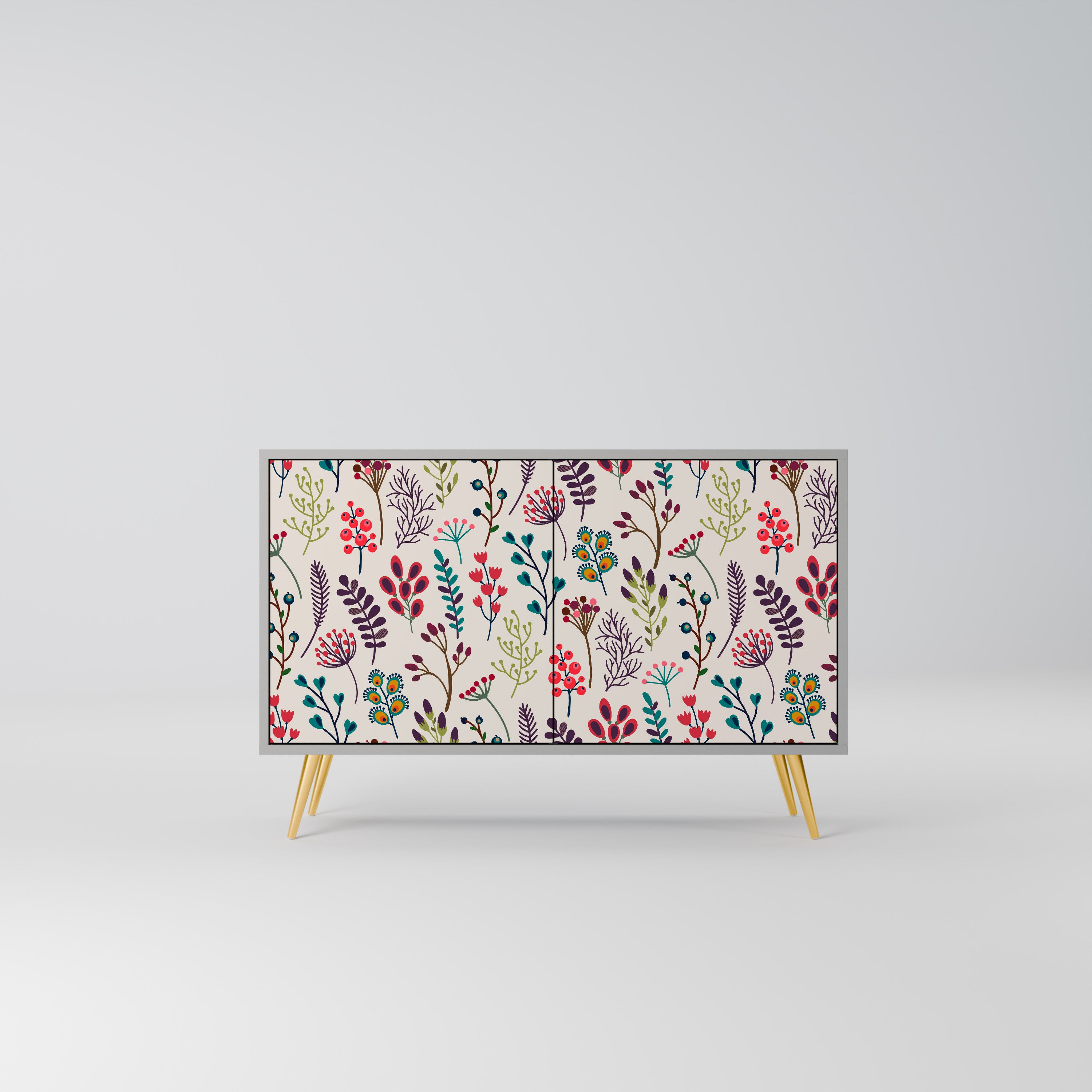 Aparador de 2 puertas AUTUMN SUNDRIES en acabado gris