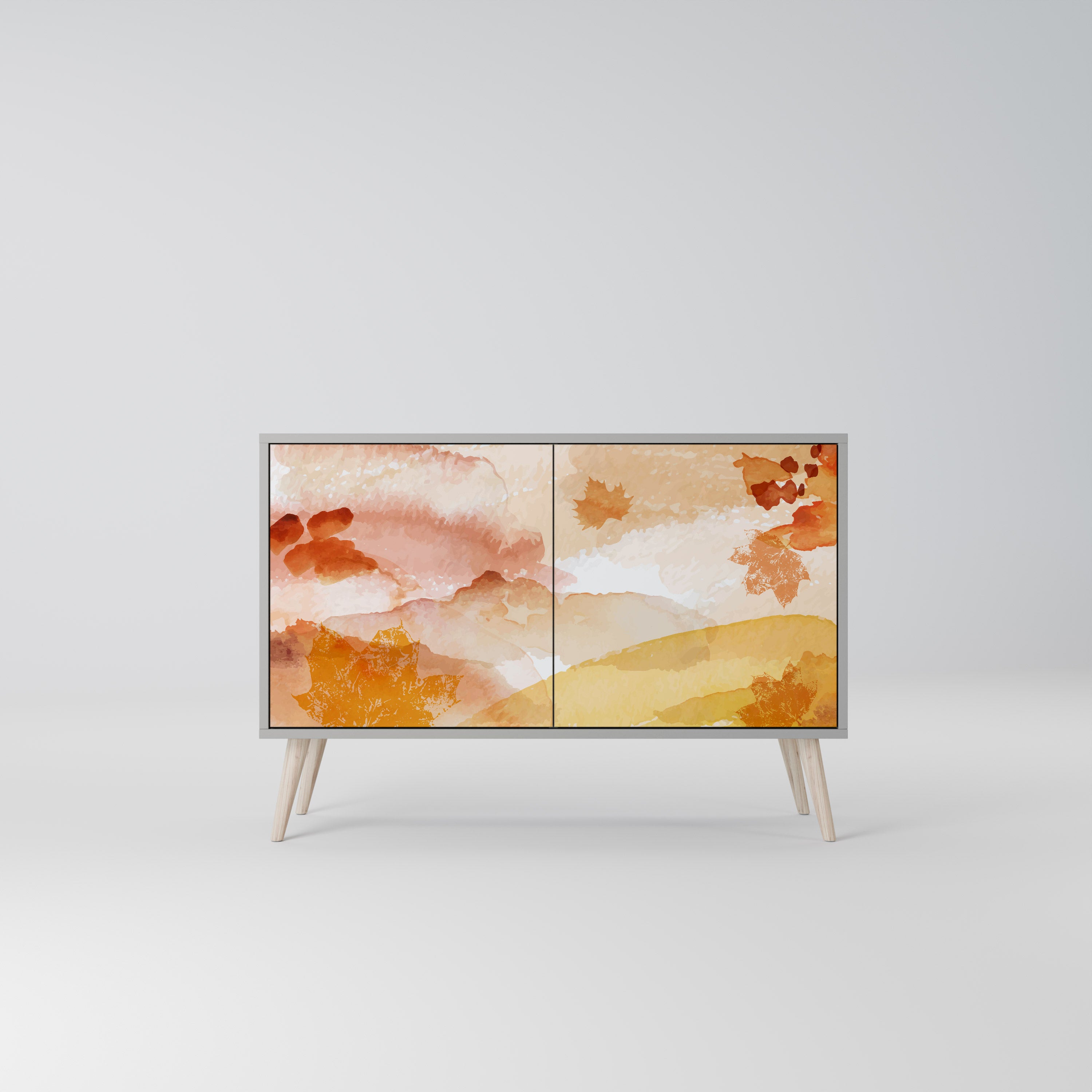 Aparador de 2 puertas TRACES OF AUTUMN en acabado gris