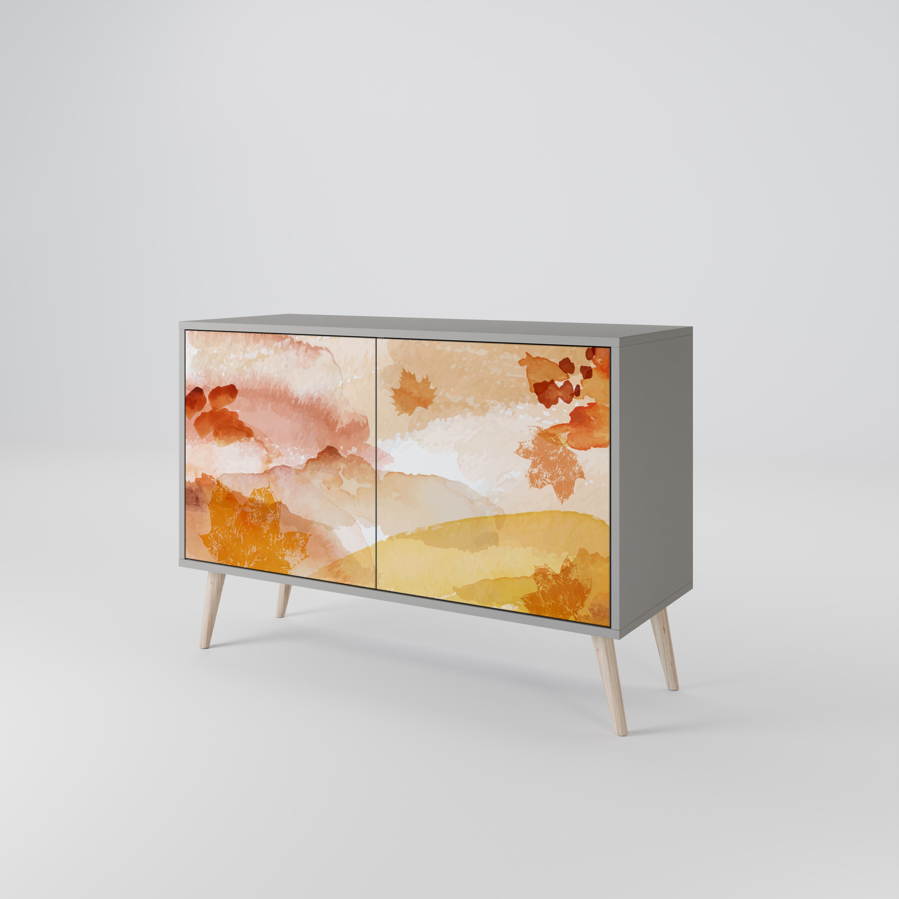 Aparador de 2 puertas TRACES OF AUTUMN en acabado gris