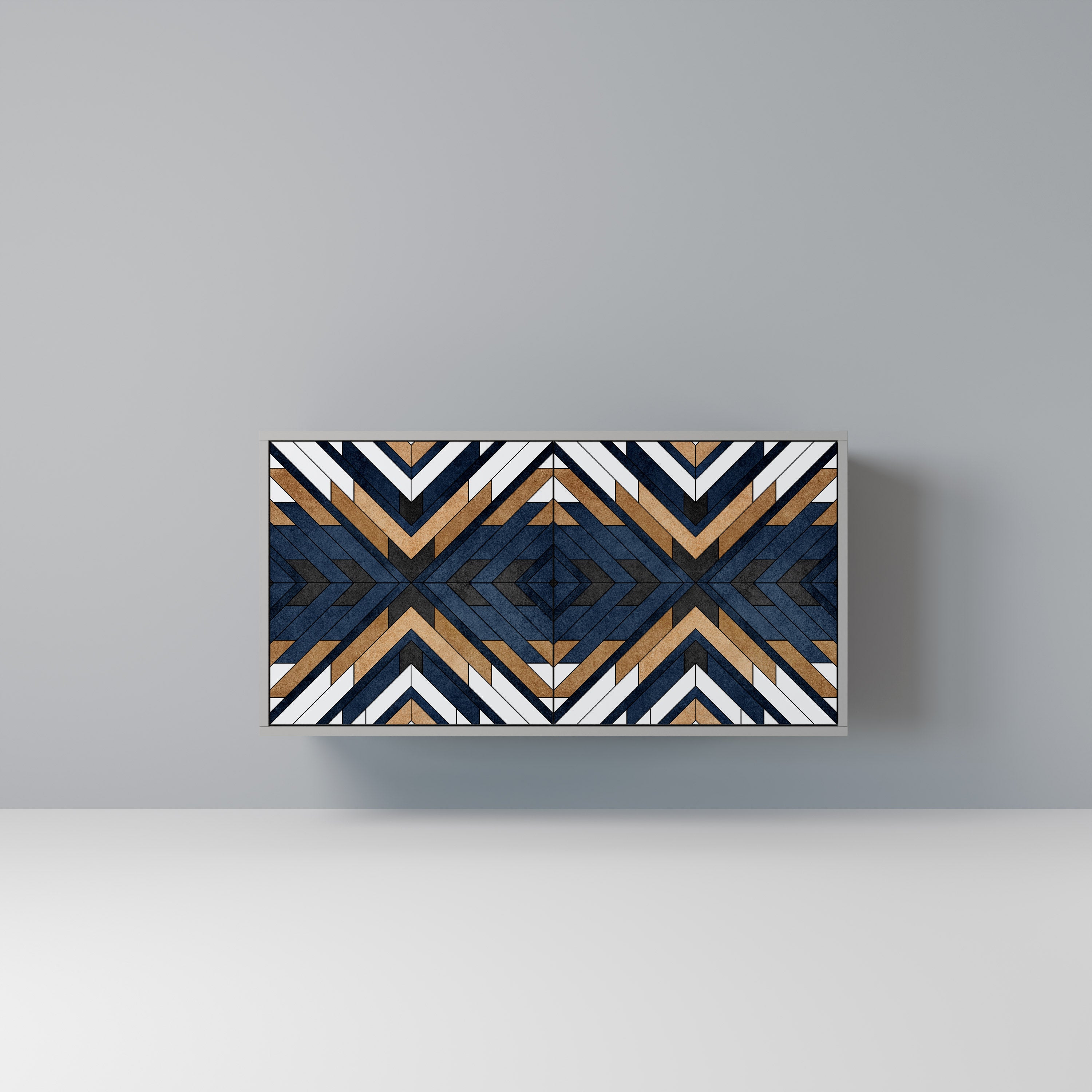 ARTFUL GEOMETRY 2-Door Sideboard in Grey Finish