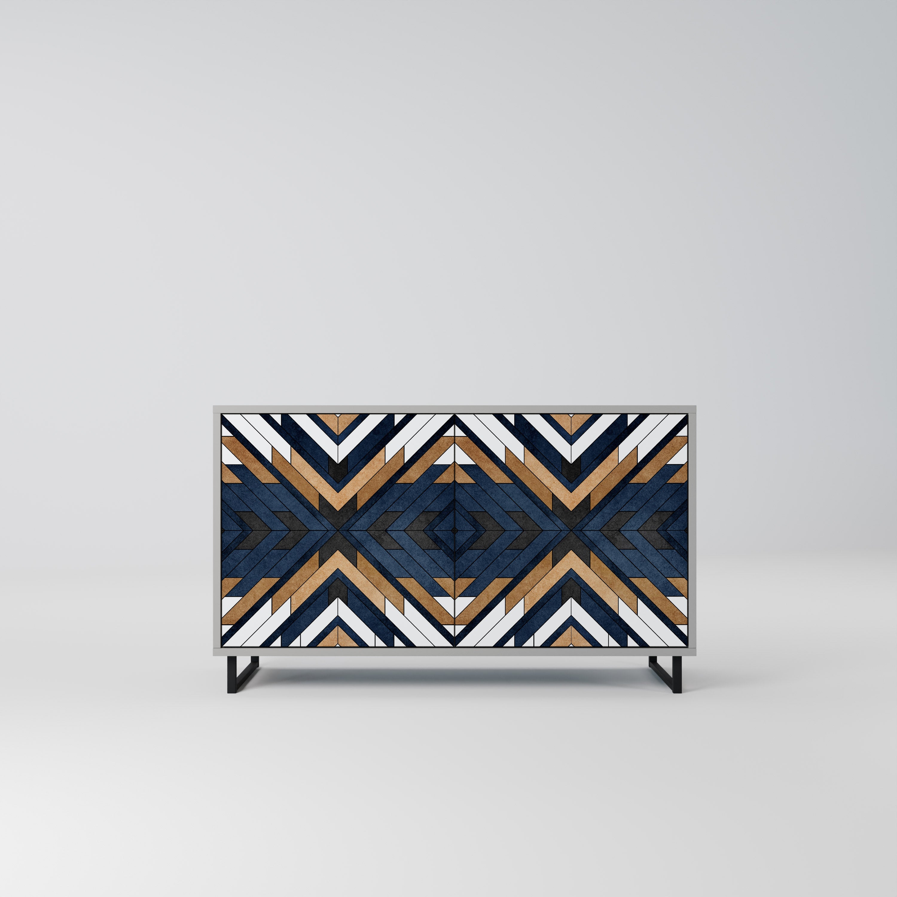 ARTFUL GEOMETRY 2-Door Sideboard in Grey Finish