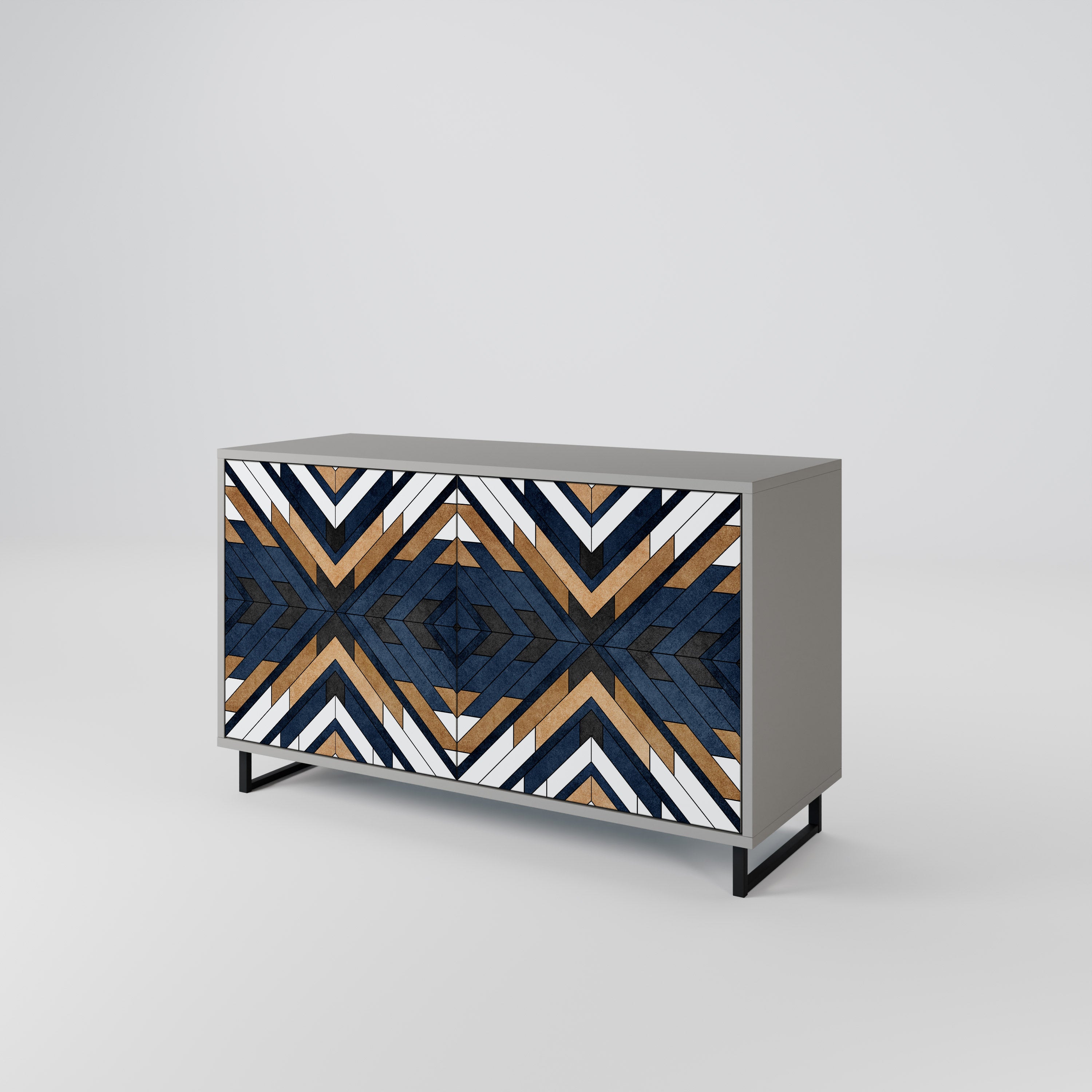 ARTFUL GEOMETRY 2-Door Sideboard in Grey Finish