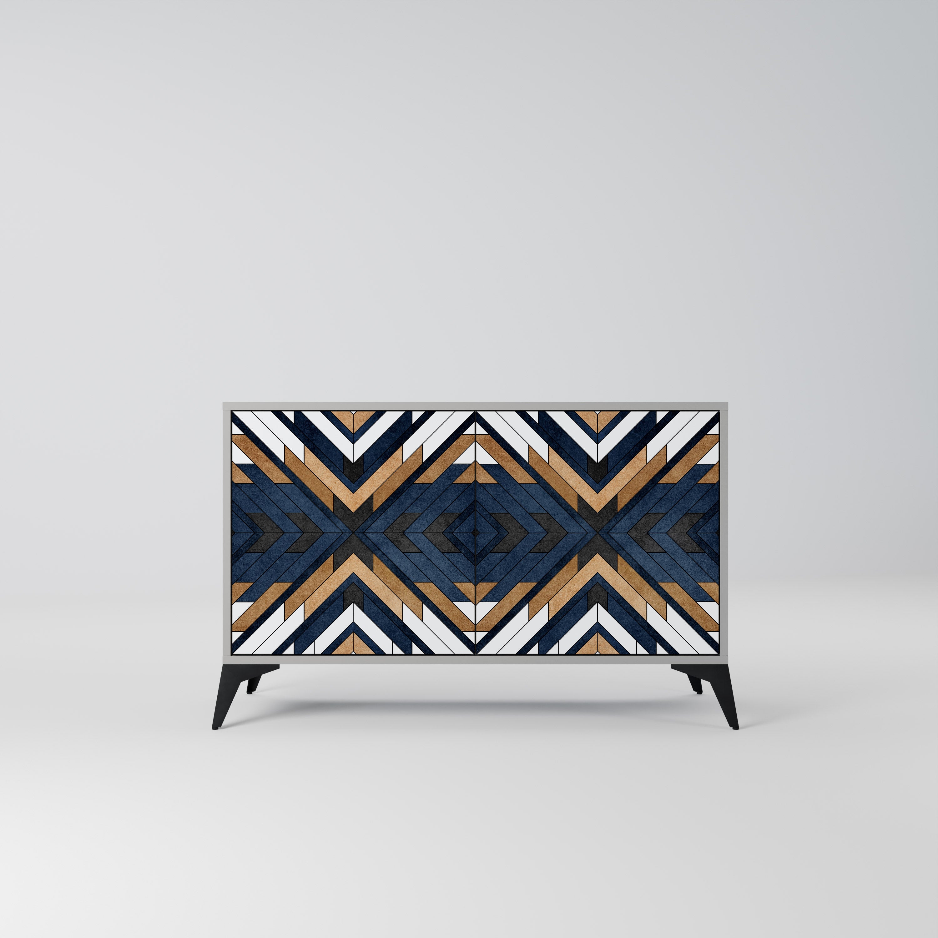 ARTFUL GEOMETRY 2-Door Sideboard in Grey Finish