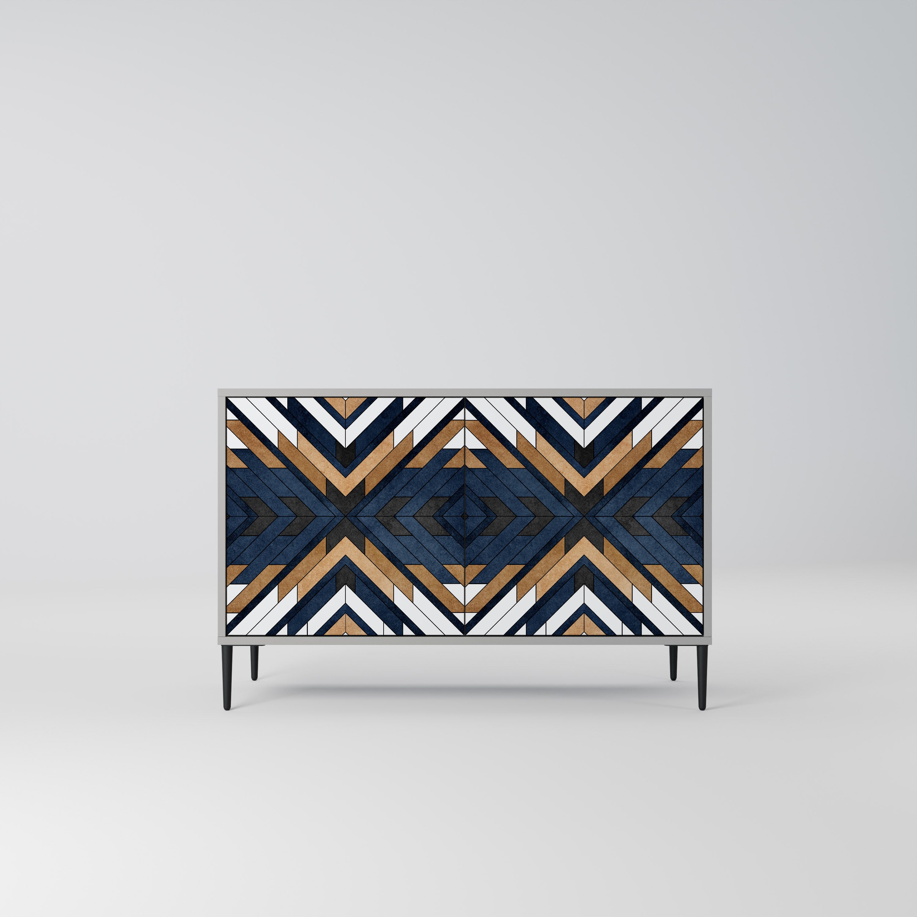 ARTFUL GEOMETRY 2-Door Sideboard in Grey Finish