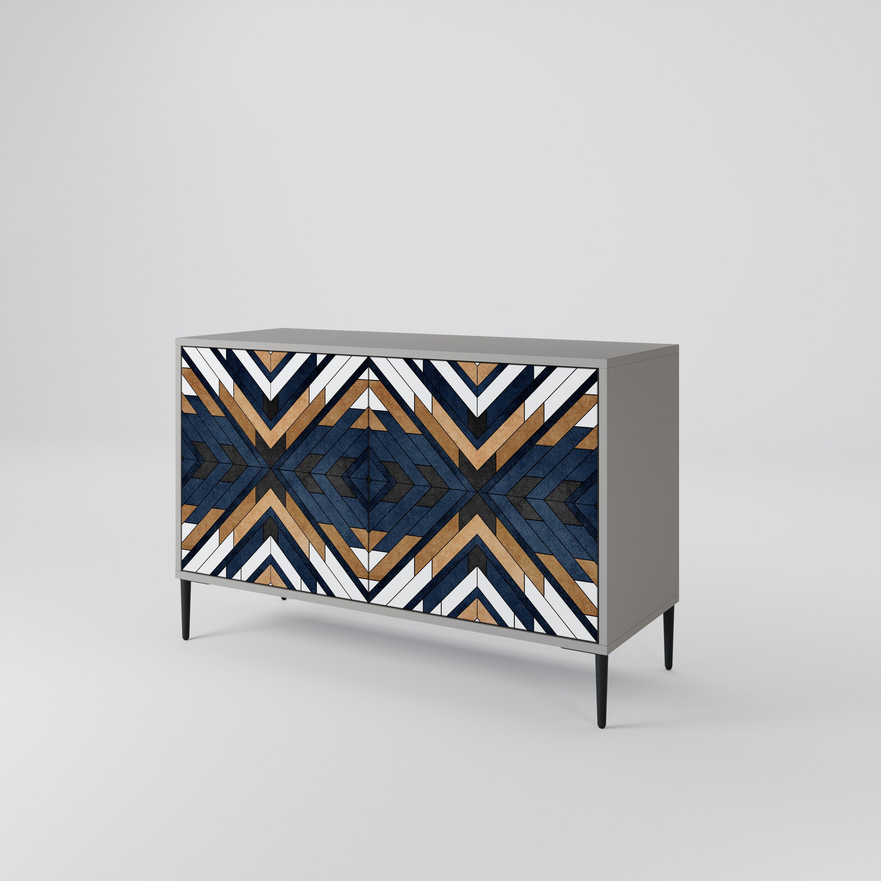 ARTFUL GEOMETRY 2-Door Sideboard in Grey Finish