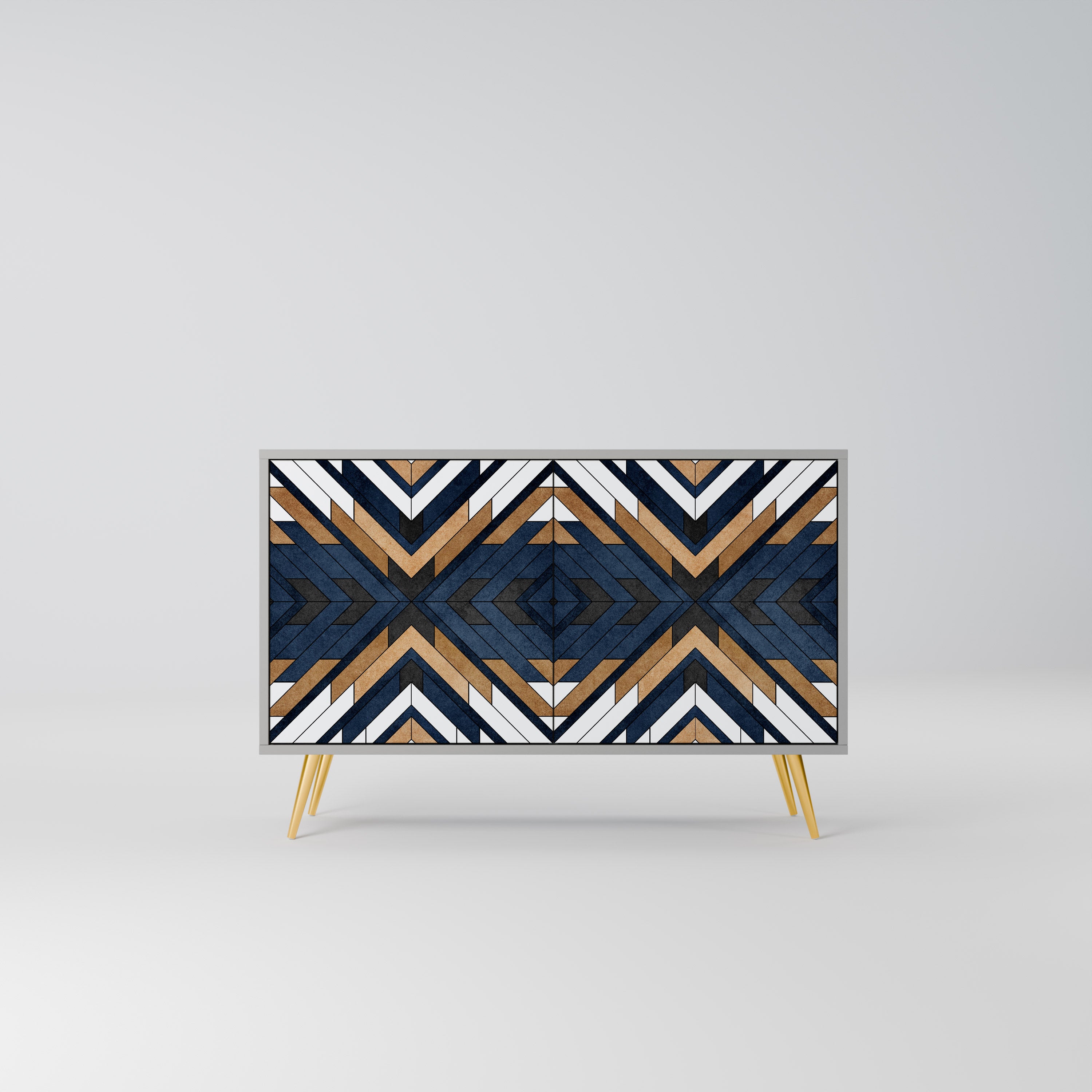 ARTFUL GEOMETRY 2-Door Sideboard in Grey Finish