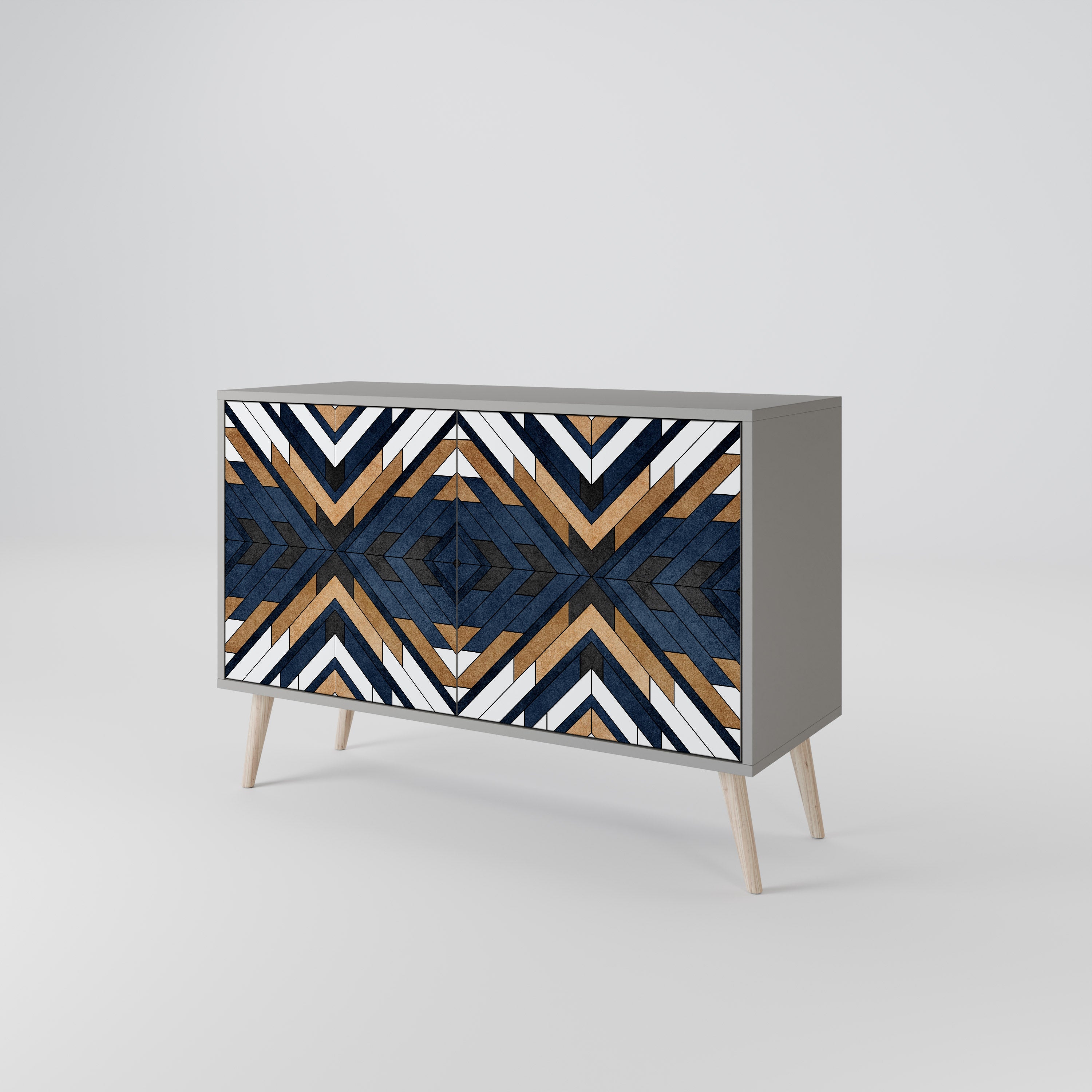 ARTFUL GEOMETRY 2-Door Sideboard in Grey Finish