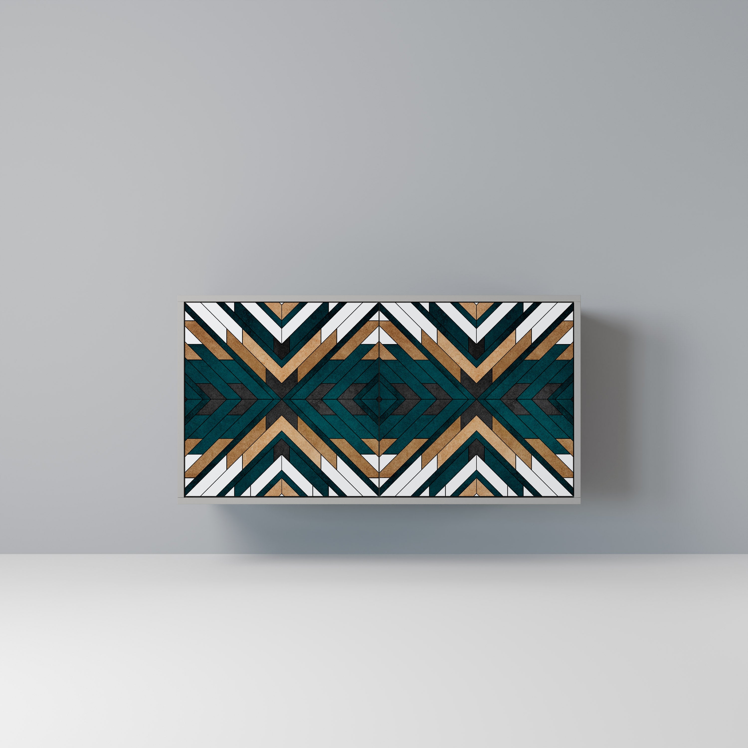 ARTISTIC GEOMETRY 2-Door Sideboard in Grey Finish