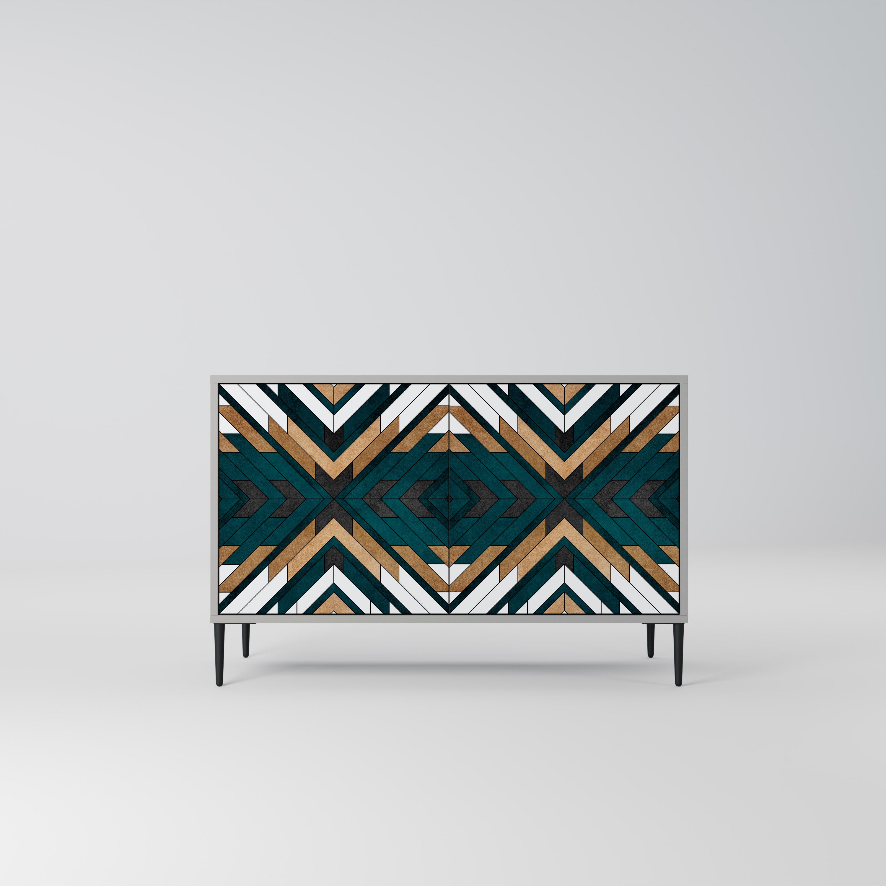 ARTISTIC GEOMETRY 2-Door Sideboard in Grey Finish