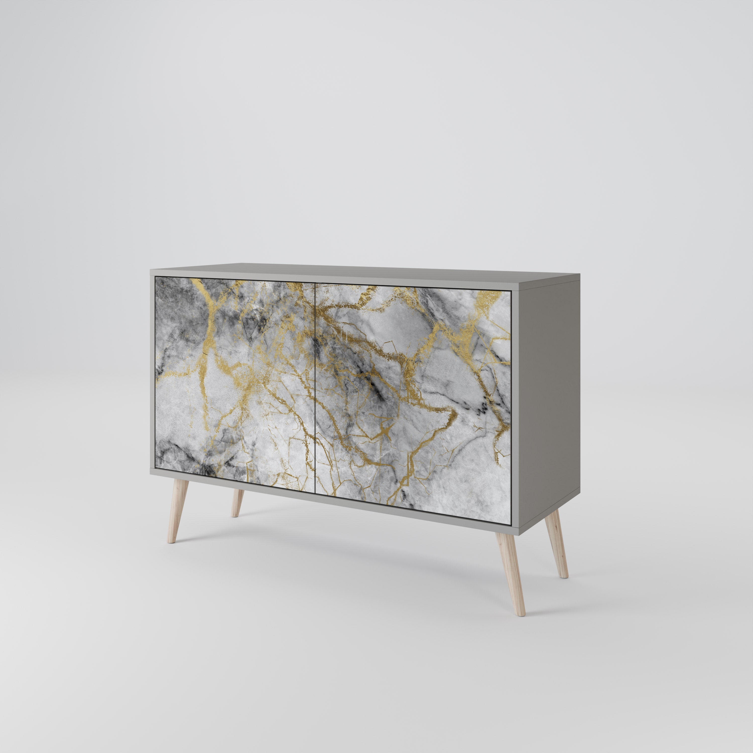 Aparador TIMELESS GLIDE de 2 puertas con acabado gris