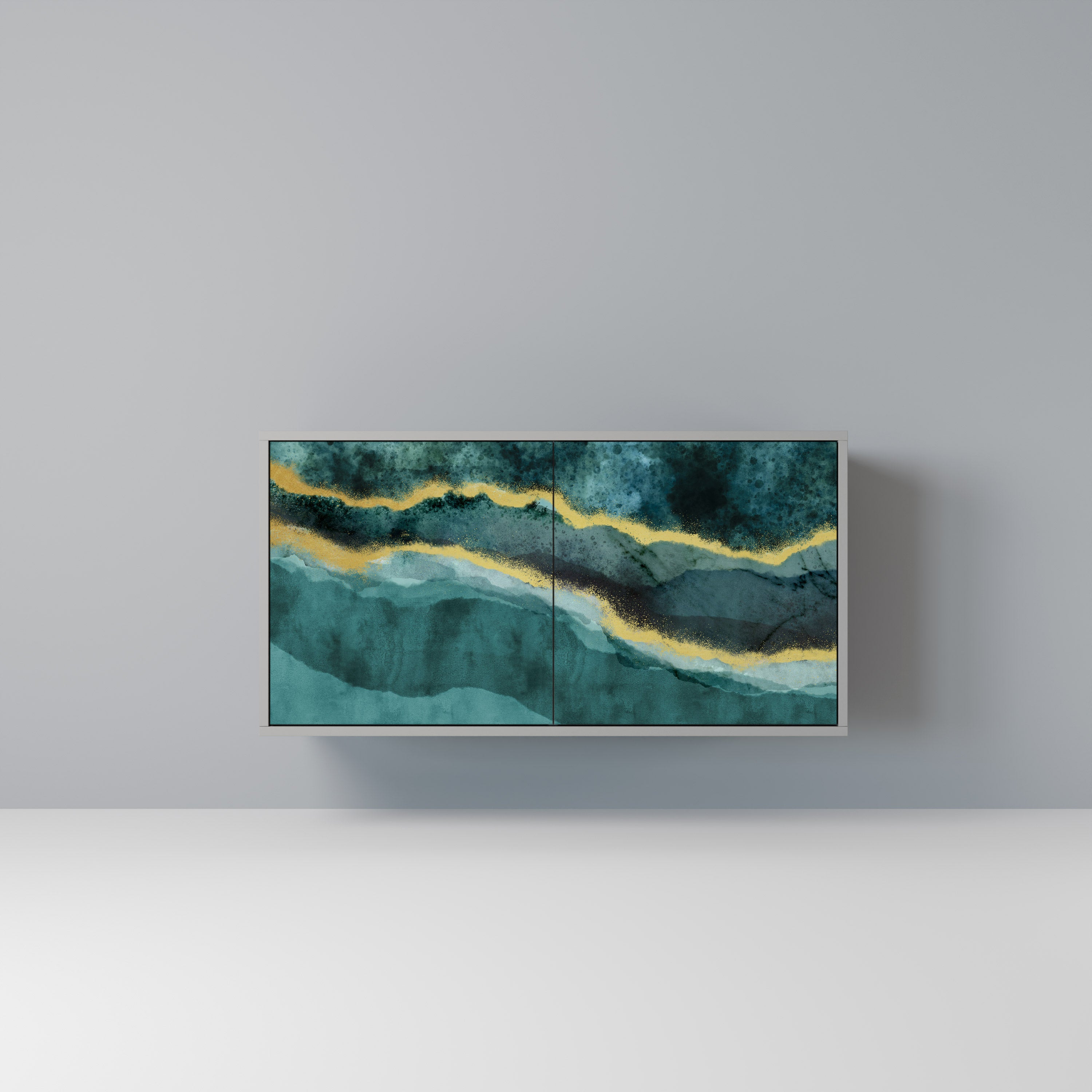 Aparador de 2 puertas GOLDRUSH ODYSSEY en acabado gris