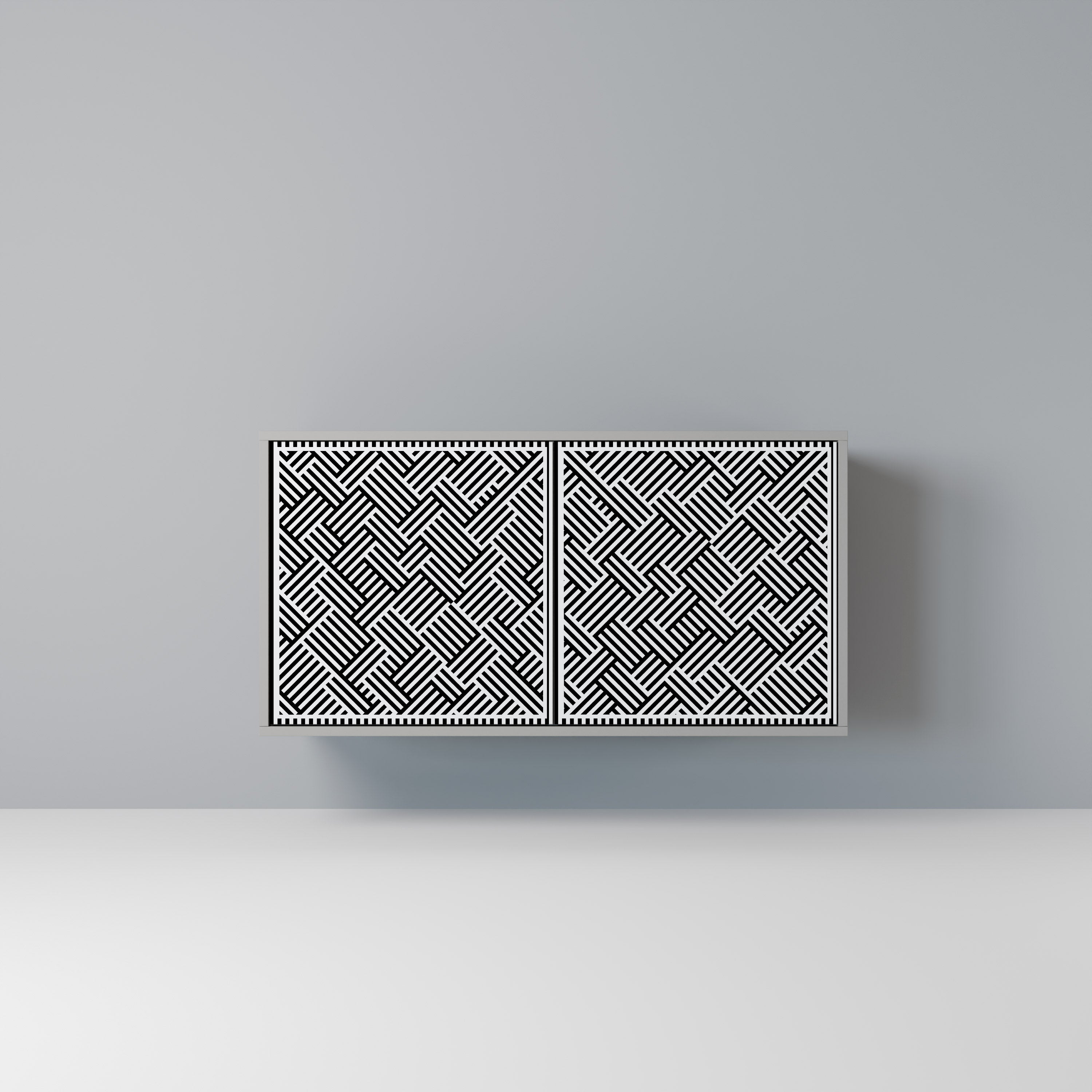 Aparador TEMPORARY SEQUENCE de 2 puertas en acabado gris