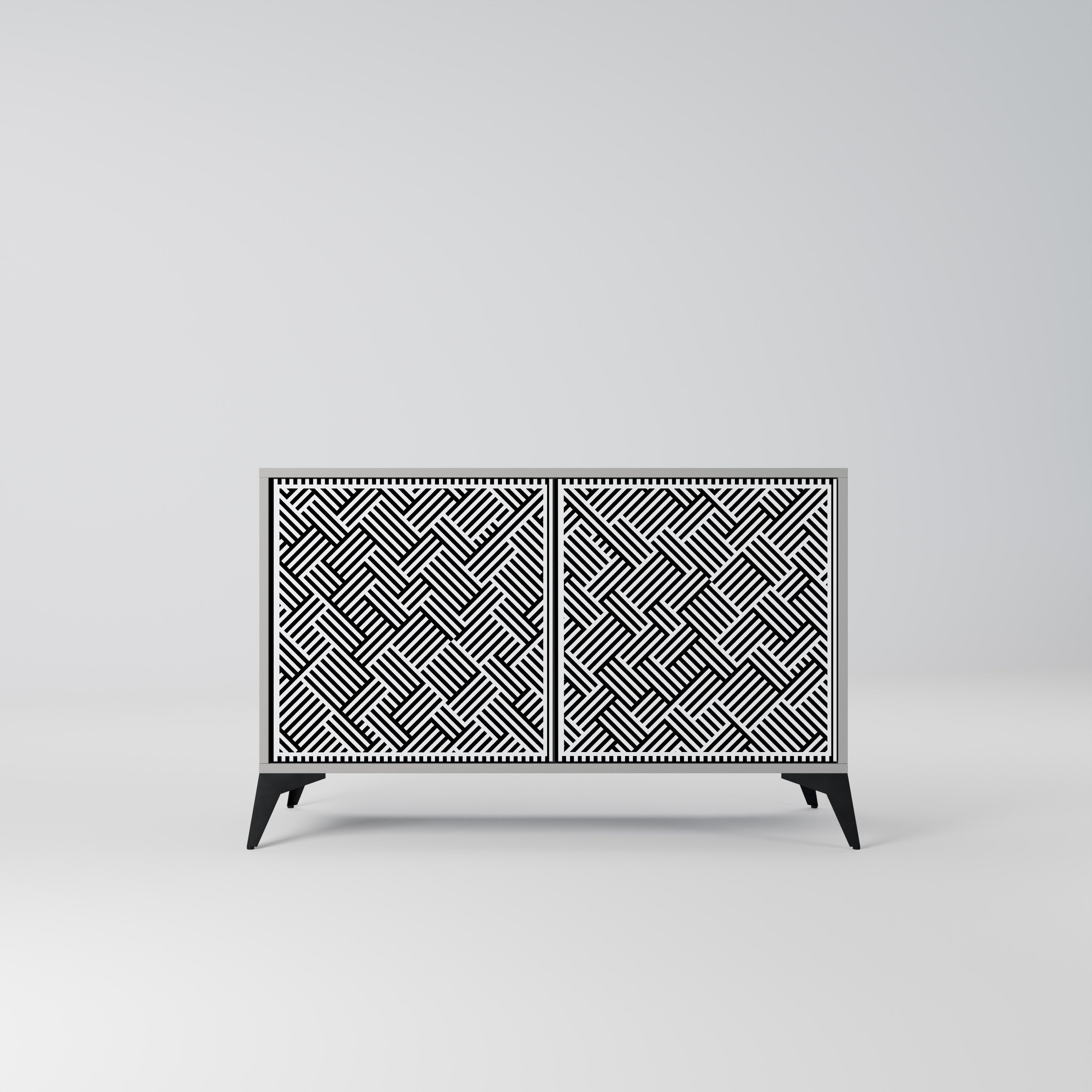 Aparador TEMPORARY SEQUENCE de 2 puertas en acabado gris