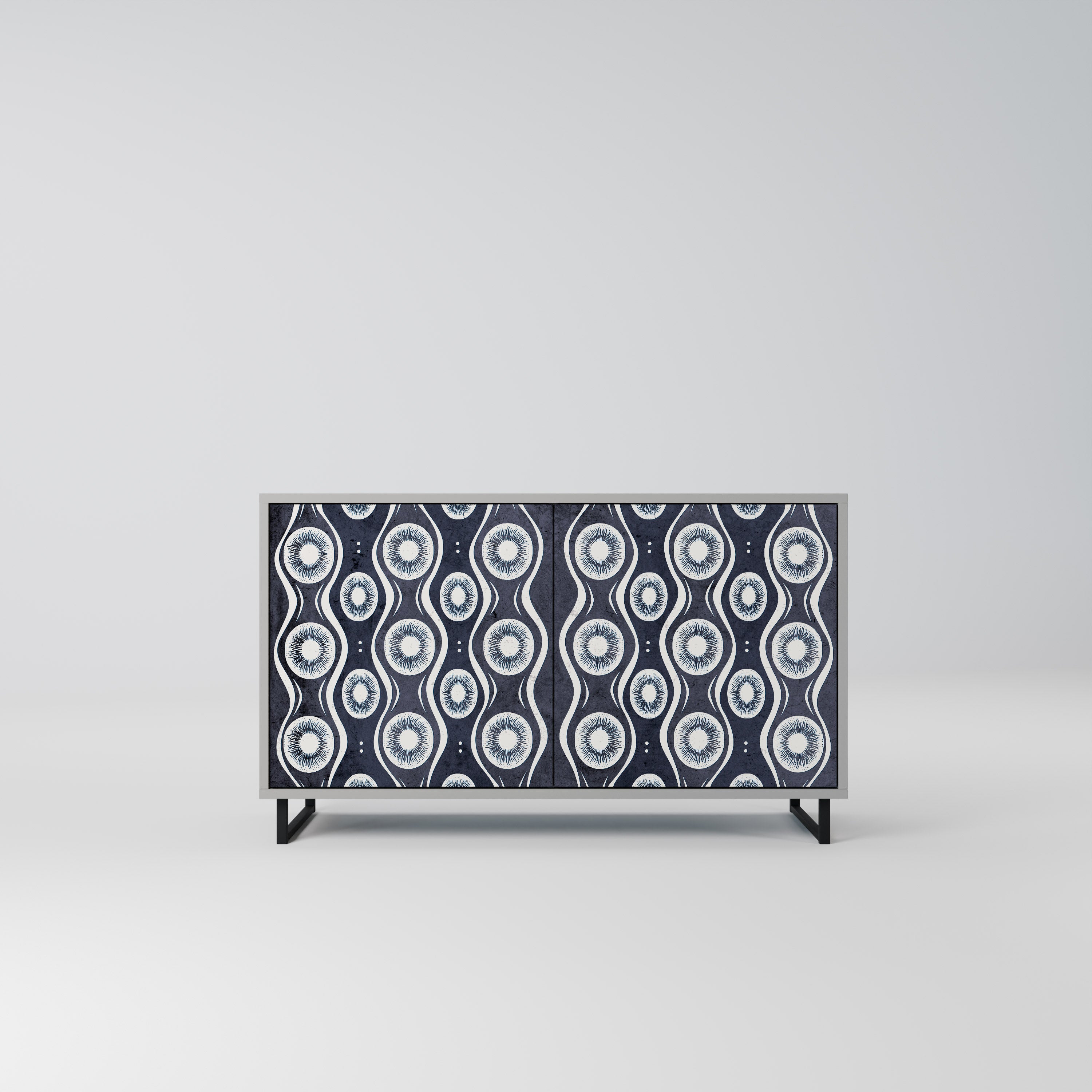 Aparador de 2 puertas GRAPHITE EYES en acabado gris