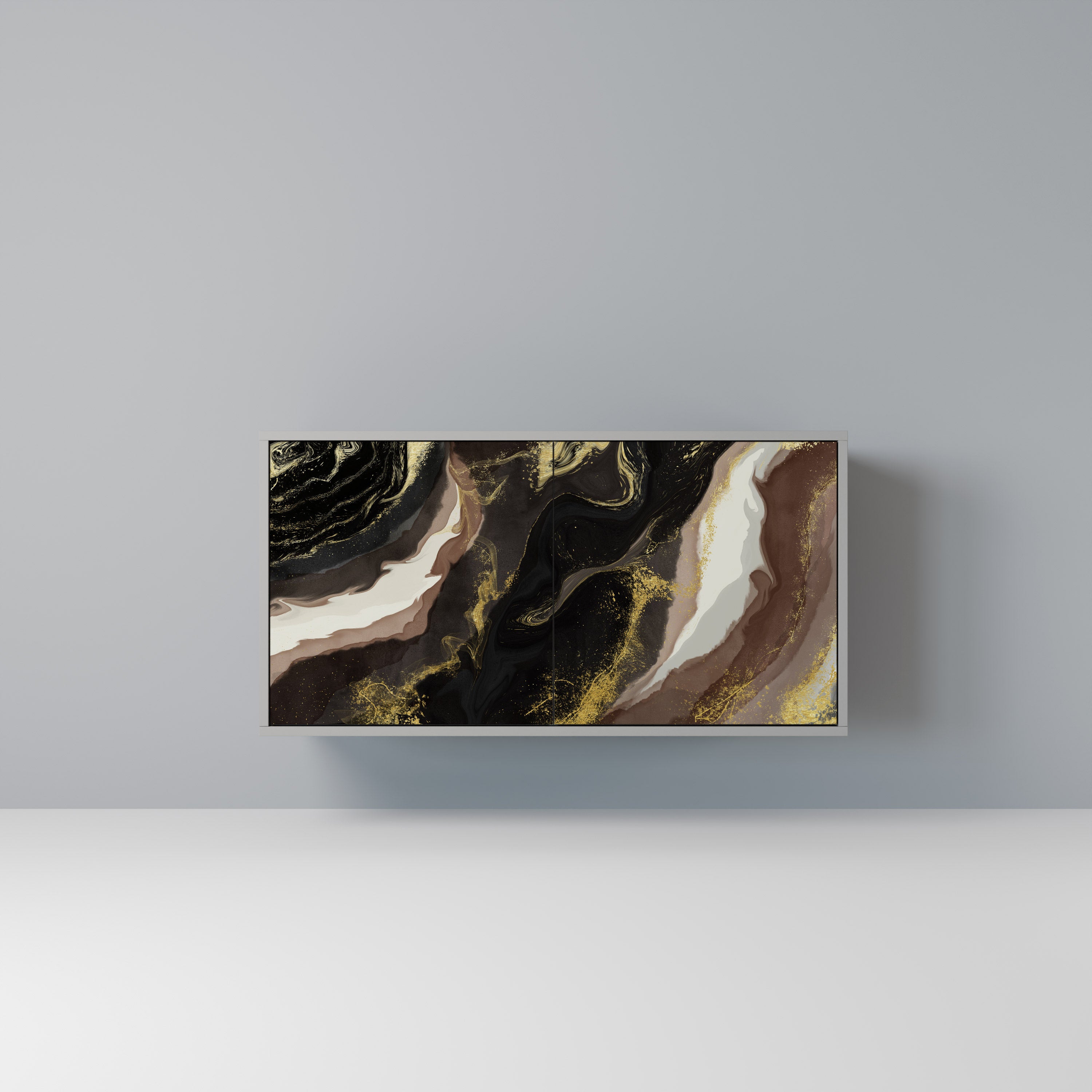 Aparador GOLD DUST de 2 puertas en acabado gris