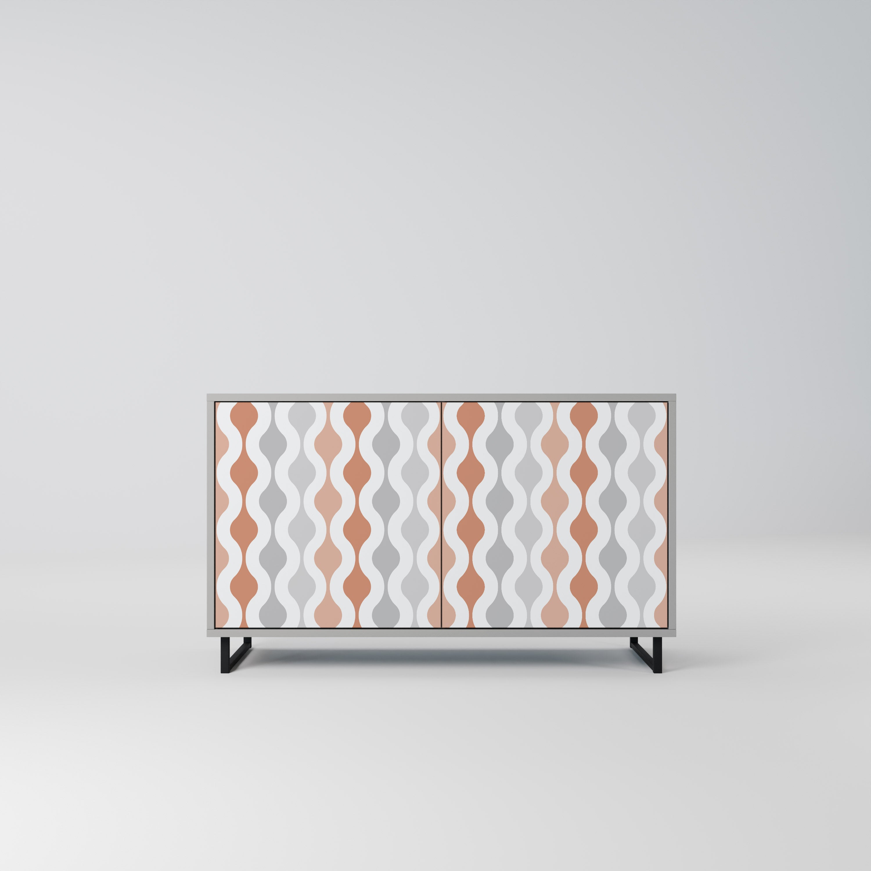 Aparador de 2 puertas HAZY NOSTALGIA en acabado gris