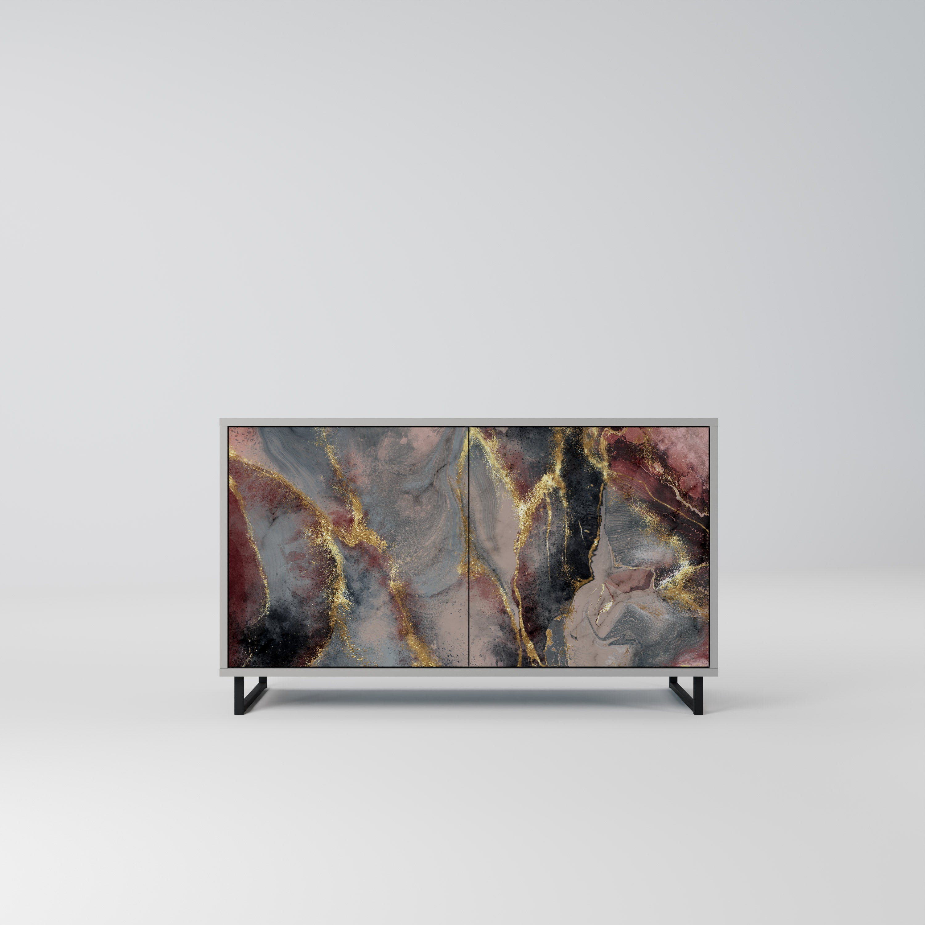 Aparador GOLDEN TIDES de 2 puertas en acabado gris