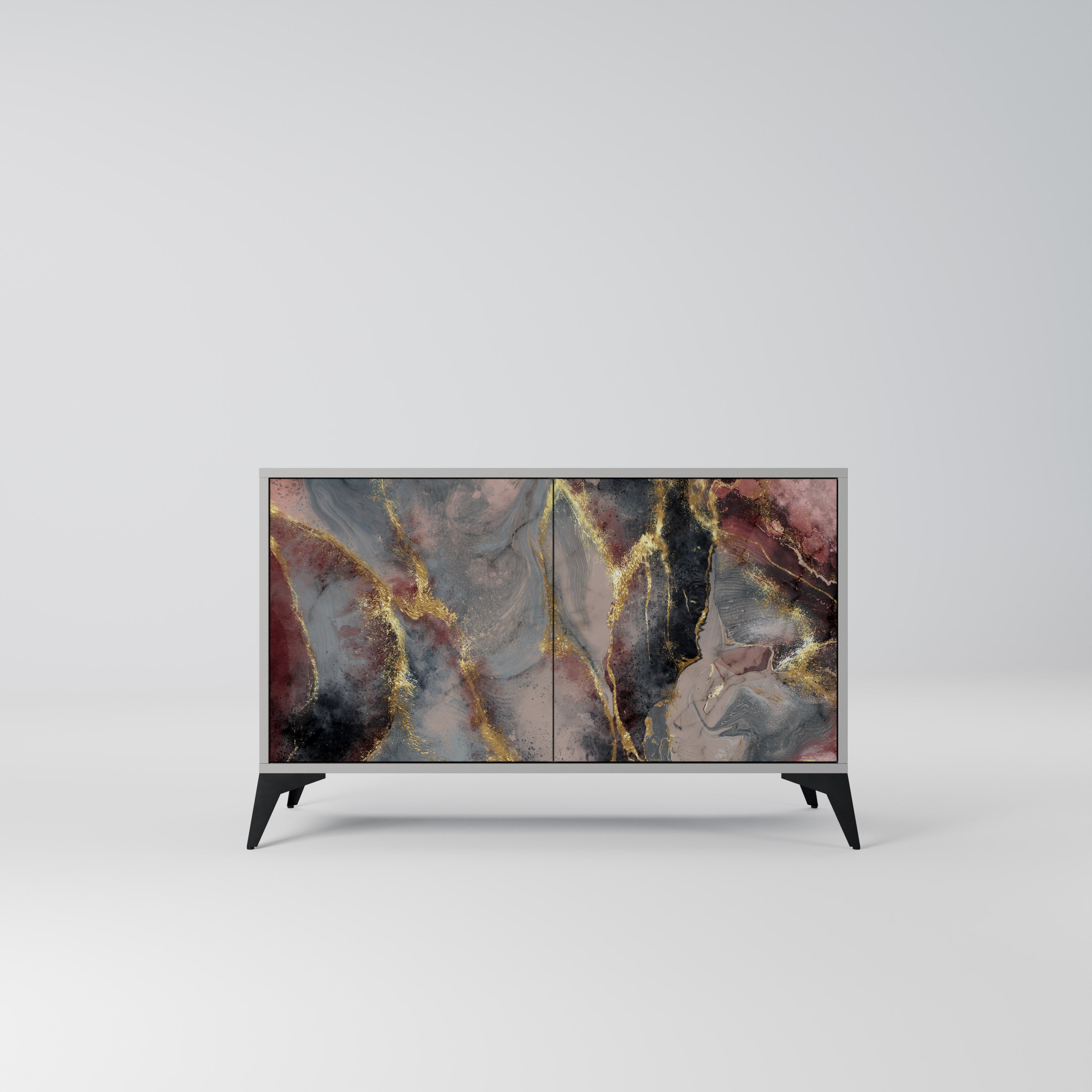 Aparador GOLDEN TIDES de 2 puertas en acabado gris