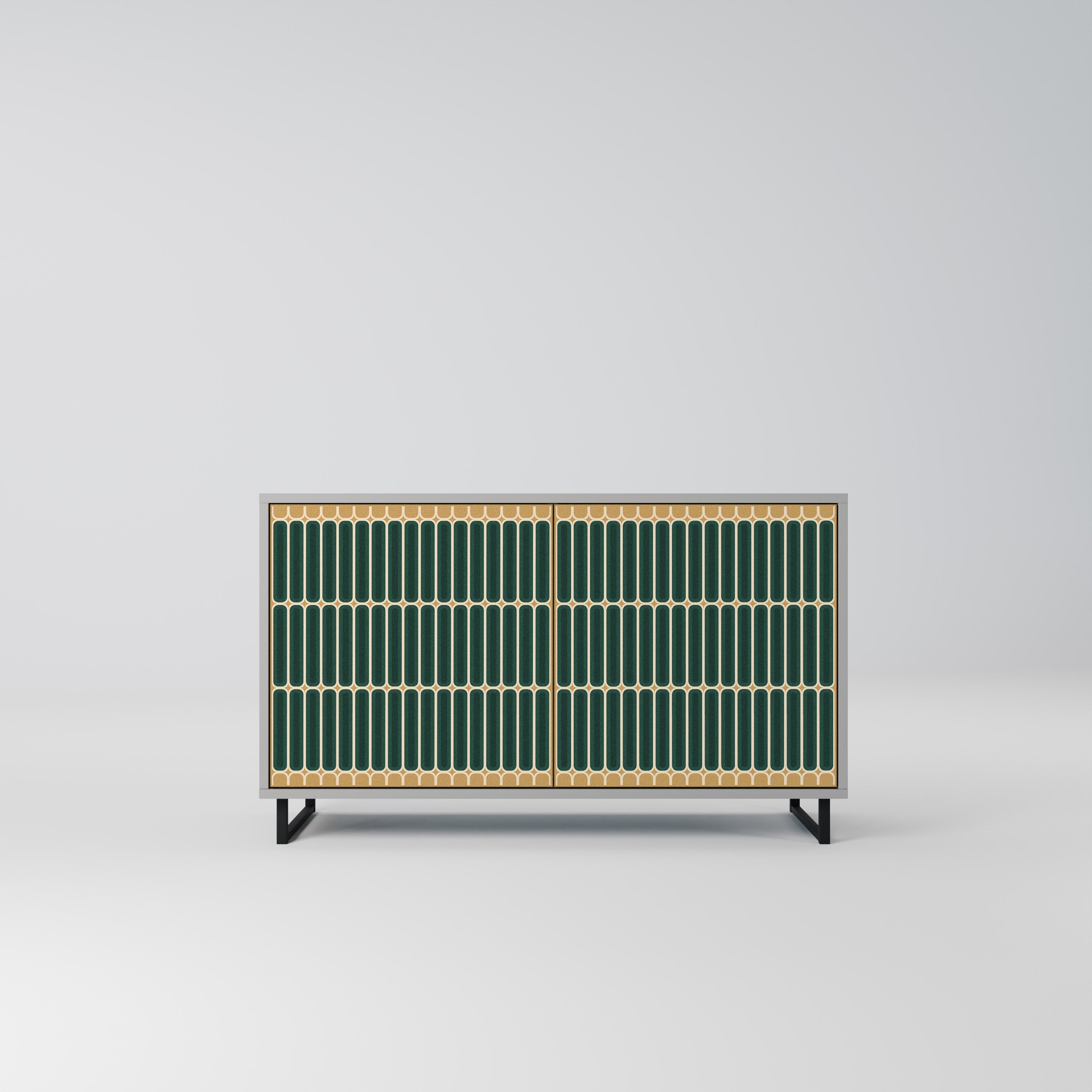 Aparador ILUSION GATE de 2 puertas en acabado gris